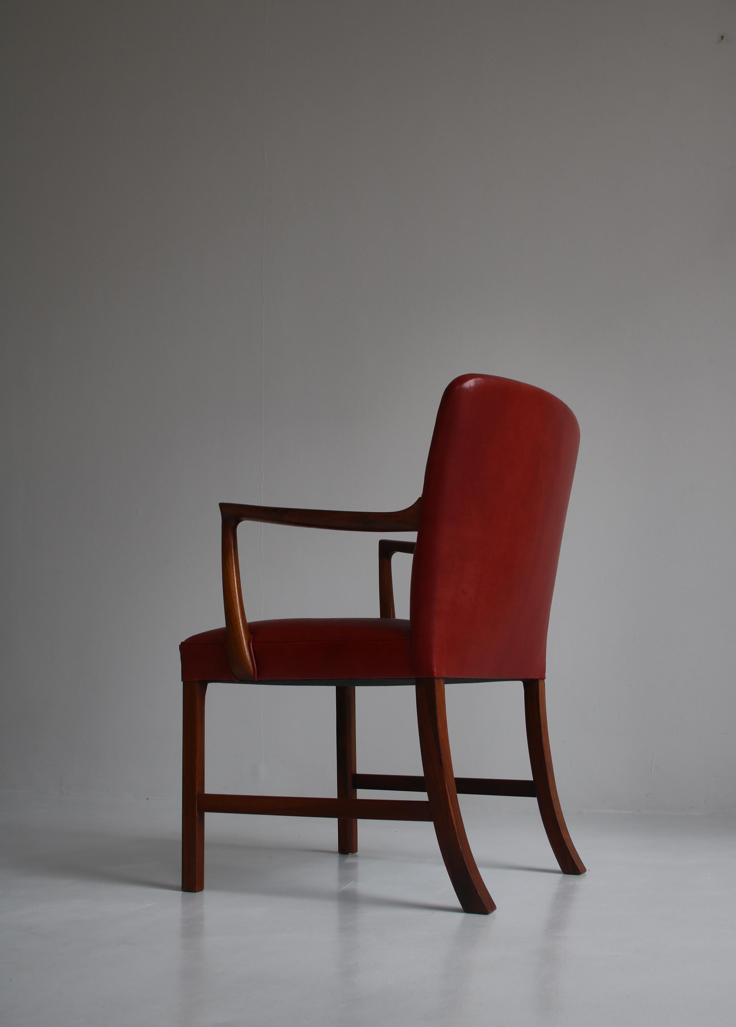 Ole Wanscher Armchair Model J 3063 by Cabinetmaker A. J. Iversen, Denmark, 1960s In Good Condition For Sale In Odense, DK