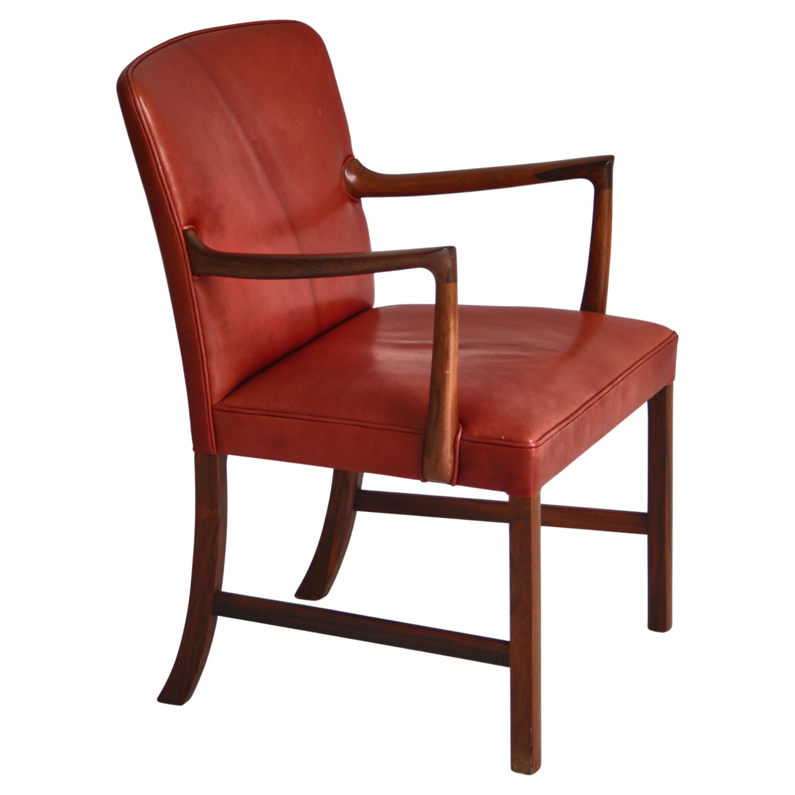 Fauteuil Ole Wanscher modèle J 3063 par l'ébéniste A.J. Iversen, Danemark, années 1960 en vente