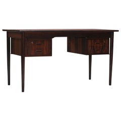 Ole Wanscher Attributed Rosewood and Brass Desk, Denmark, 1960s