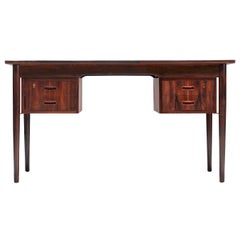 Ole Wanscher Attributed Rosewood and Brass Writing Desk, Denmark, 1960s