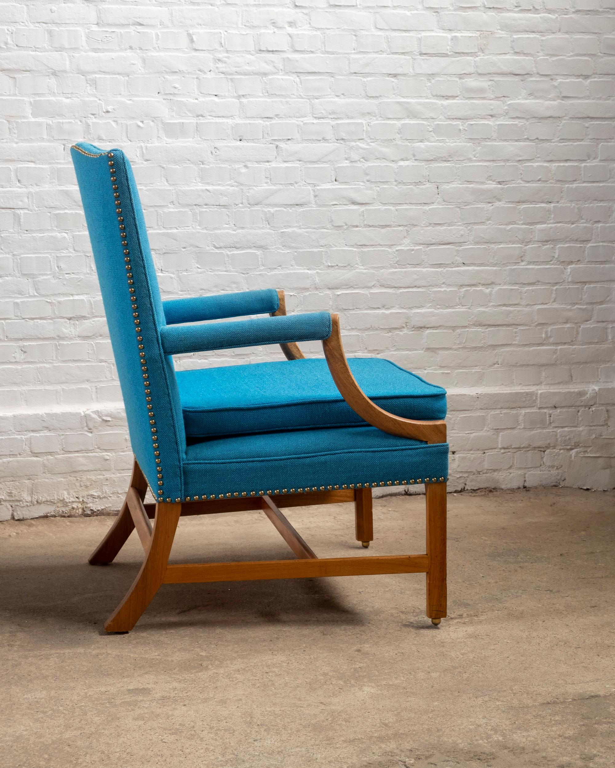 Ole Wanscher Attributed to: Lounge Chair and Ottoman, 1940s, Denmark For Sale 3