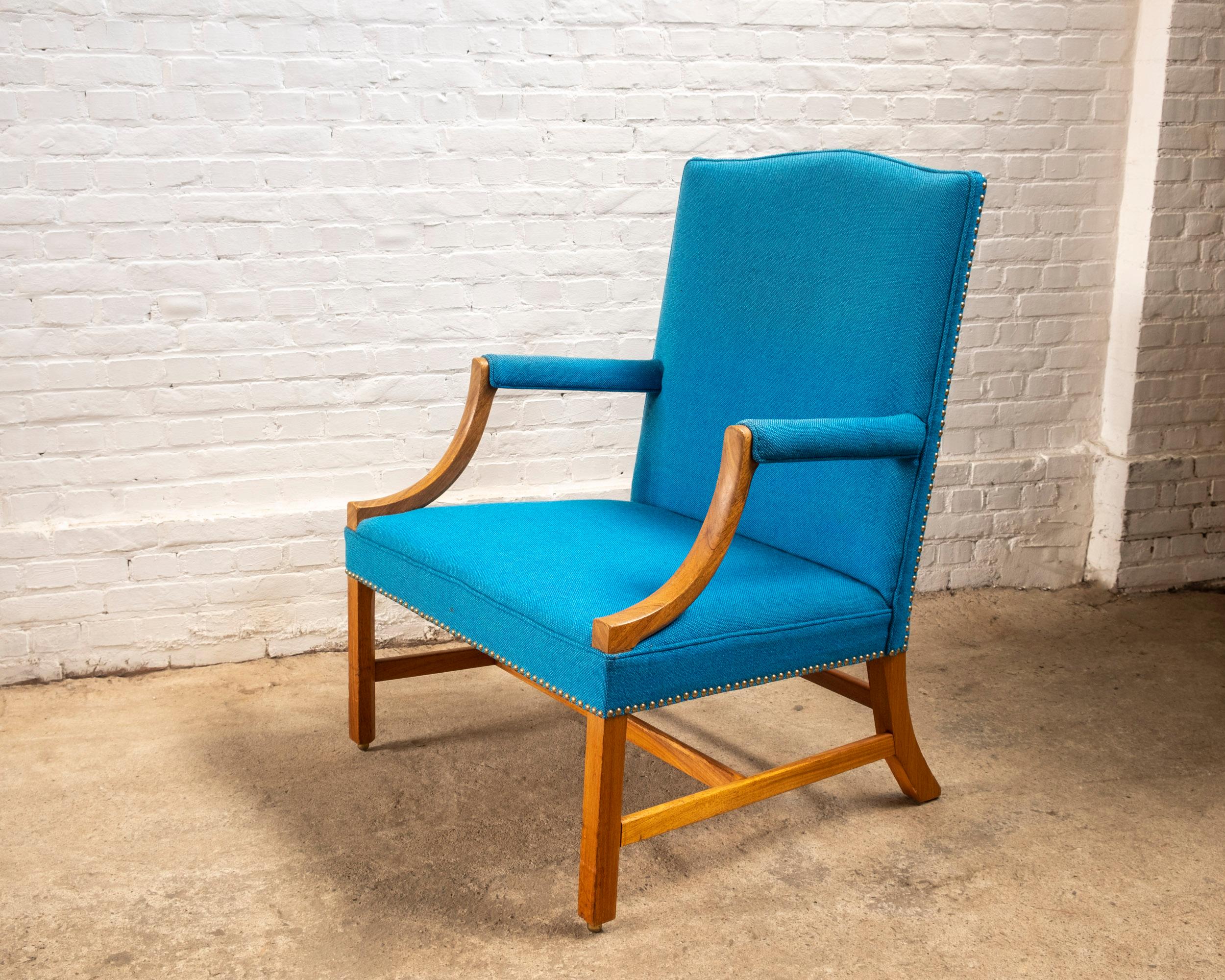 Danish Ole Wanscher Attributed to: Lounge Chair and Ottoman, 1940s, Denmark For Sale