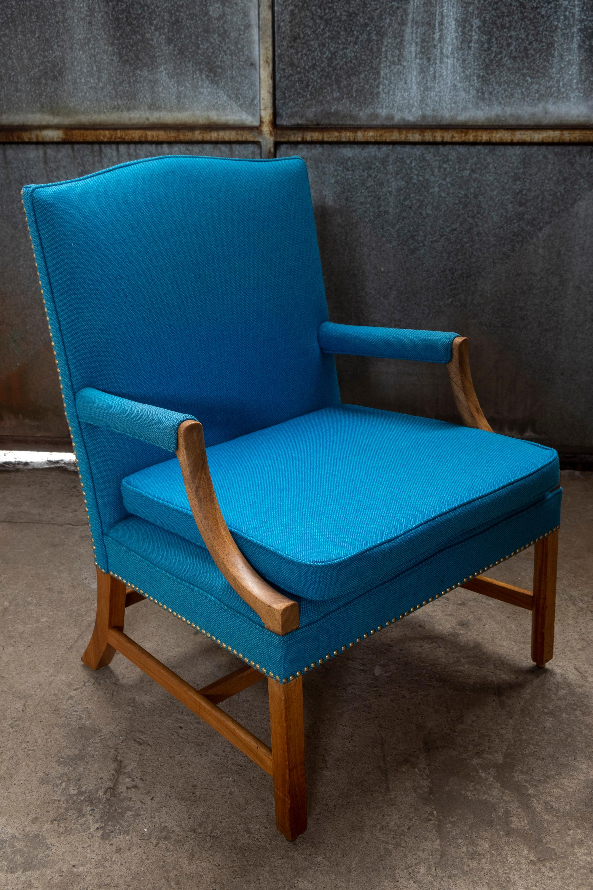 Ole Wanscher Attributed to: Lounge Chair and Ottoman, 1940s, Denmark For Sale 1