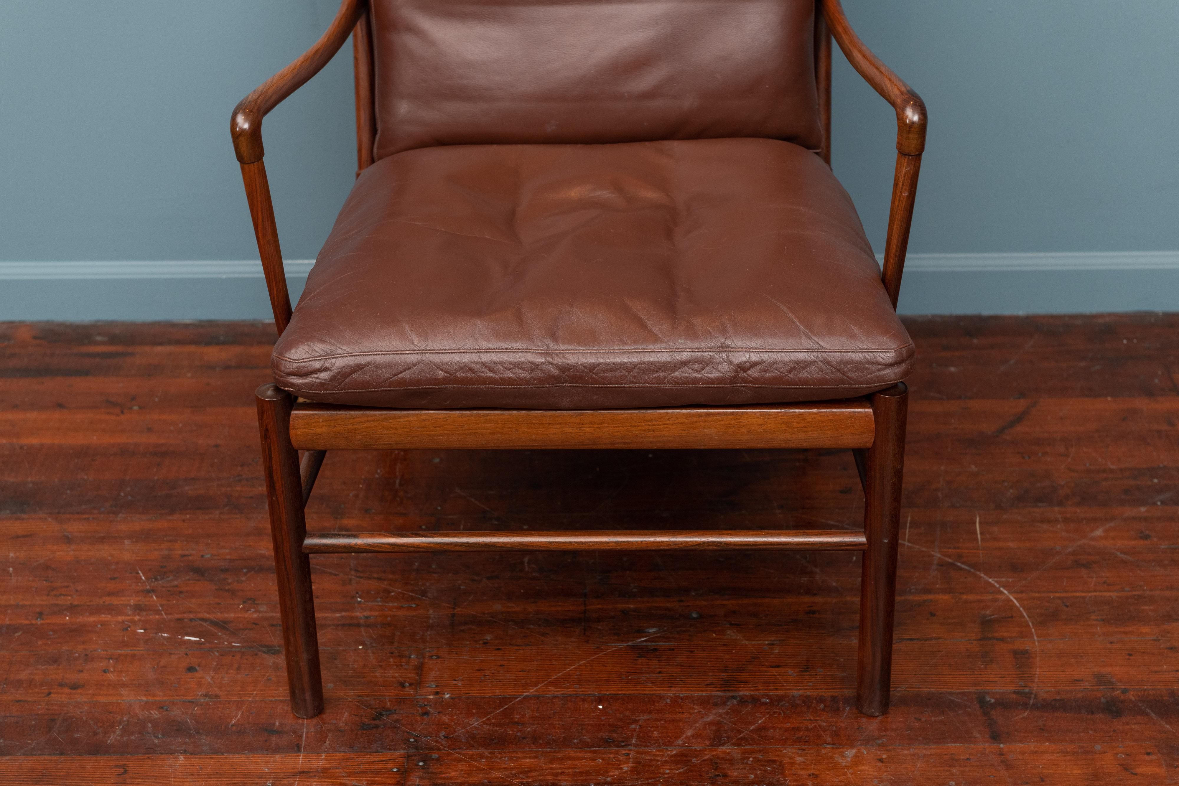 Scandinavian Modern Ole Wanscher Colonial Chair in Rosewood For Sale