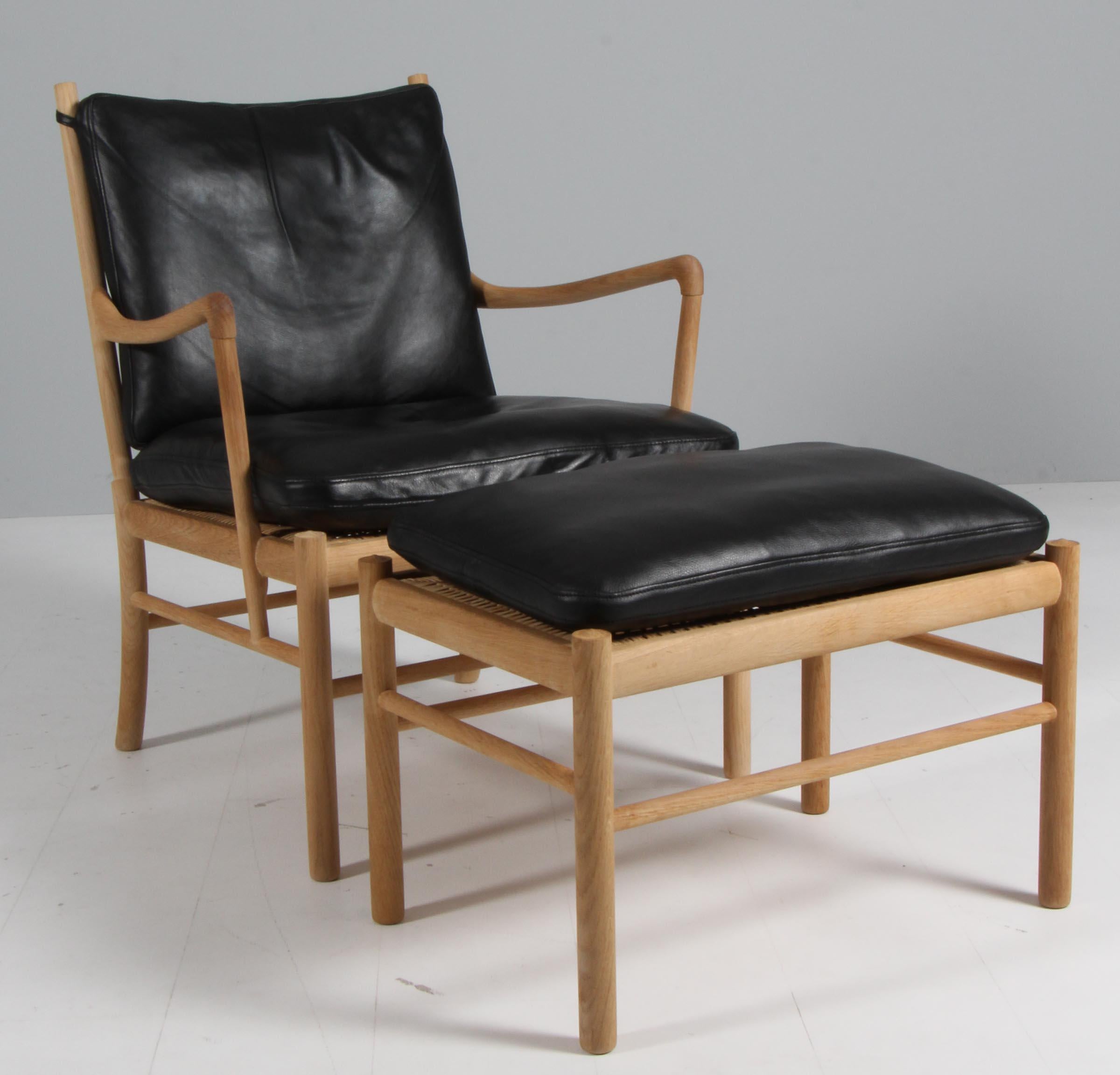 Ole Wanscher Colonial Chair and Ottoman in oak, OW149