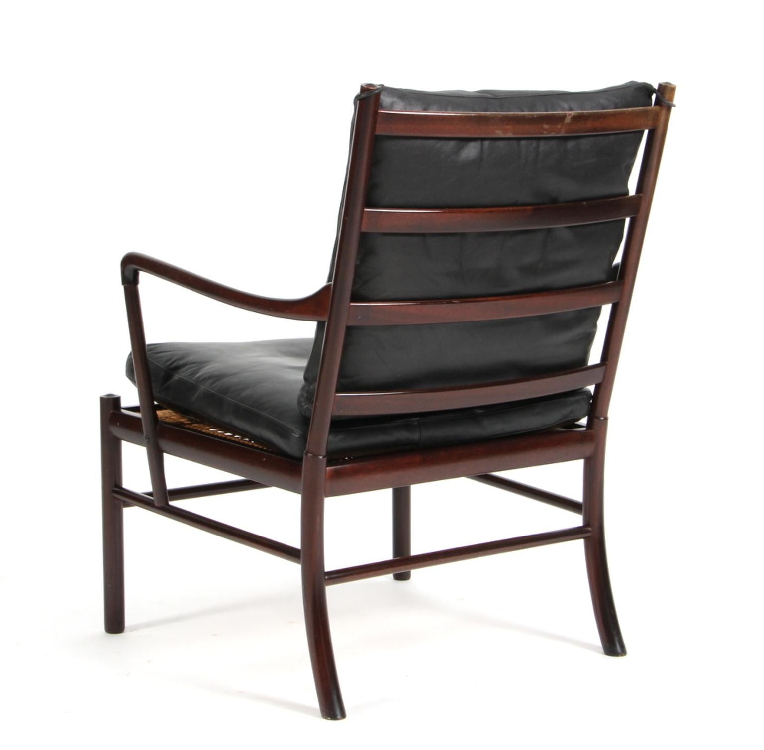 Scandinavian Modern Ole Wanscher Colonial Chair in Mahogany and Original Leather, PJ 149