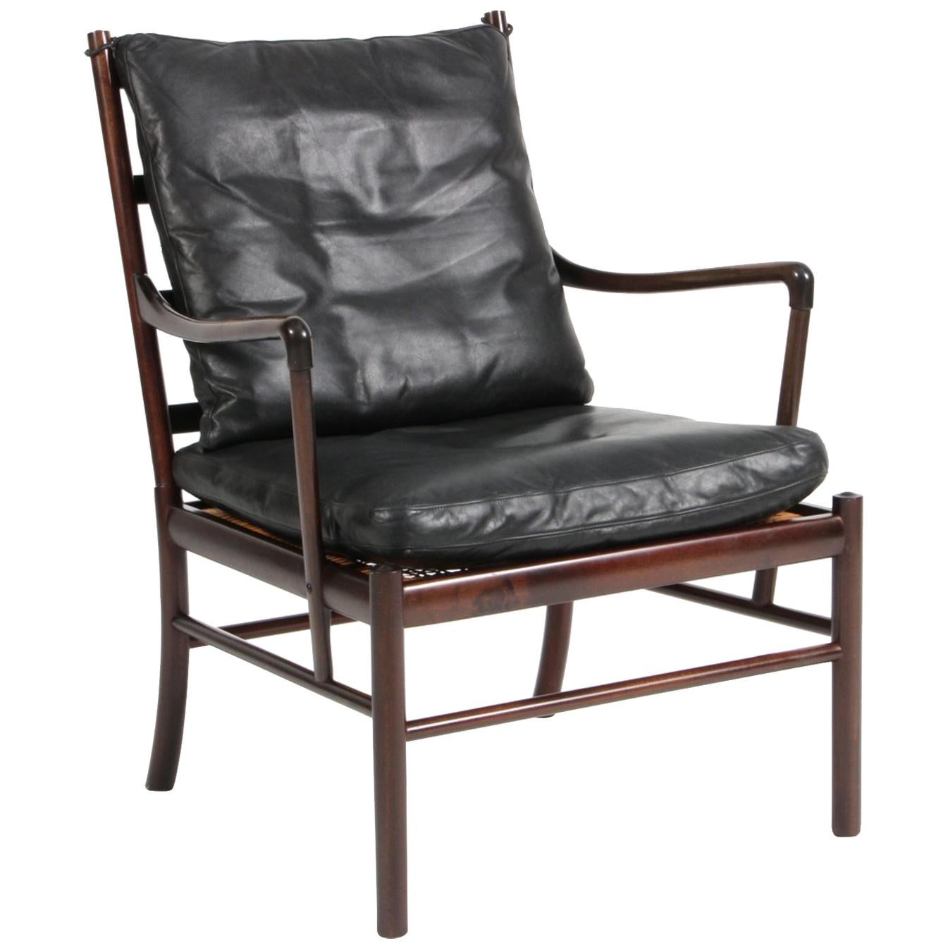 Ole Wanscher Colonial Chair in Mahogany and Original Leather, PJ 149
