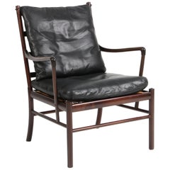 Ole Wanscher Colonial Chair in Mahogany and Original Leather, PJ 149