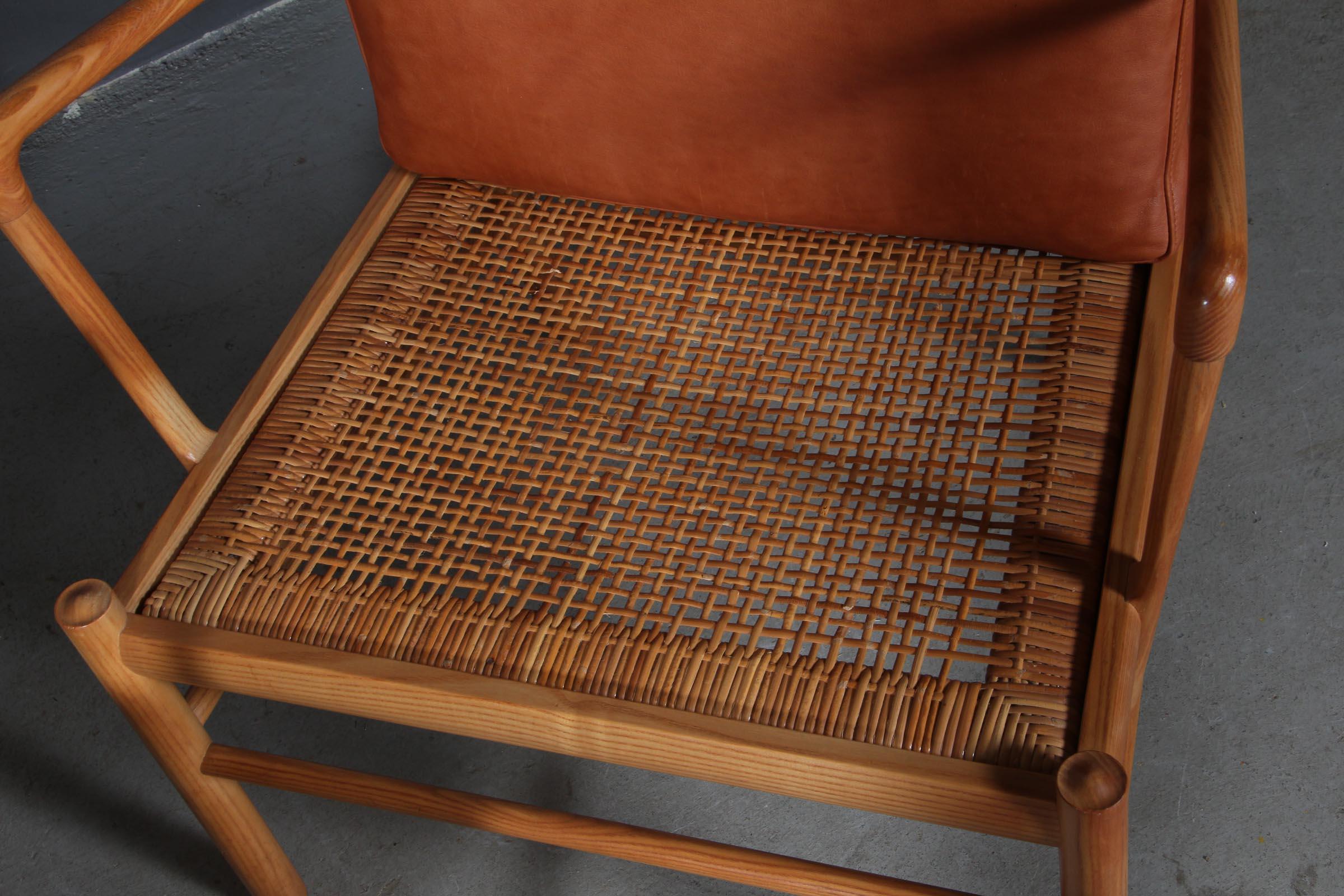 Leather Ole Wanscher Colonial Chairs