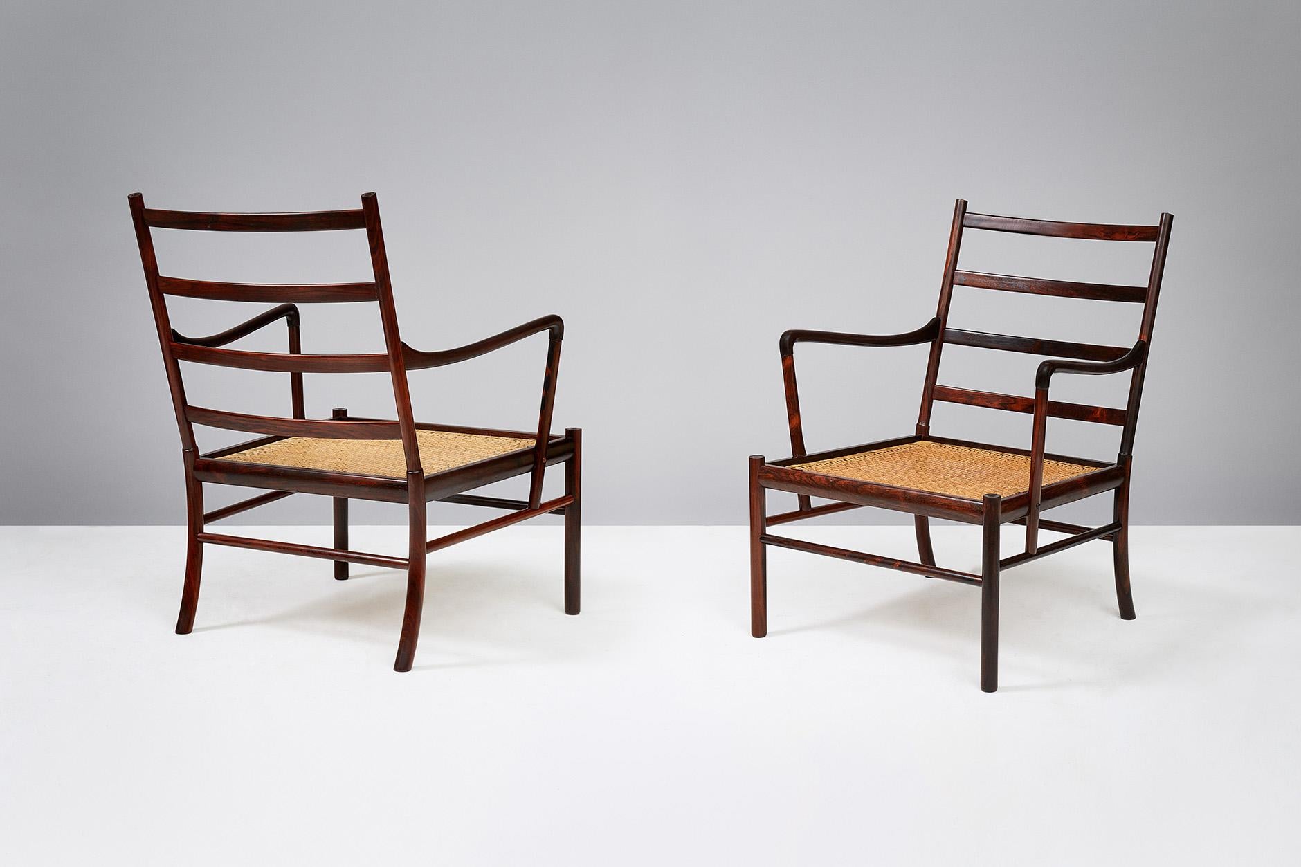 Danish Ole Wanscher Colonial Chairs, Rosewood