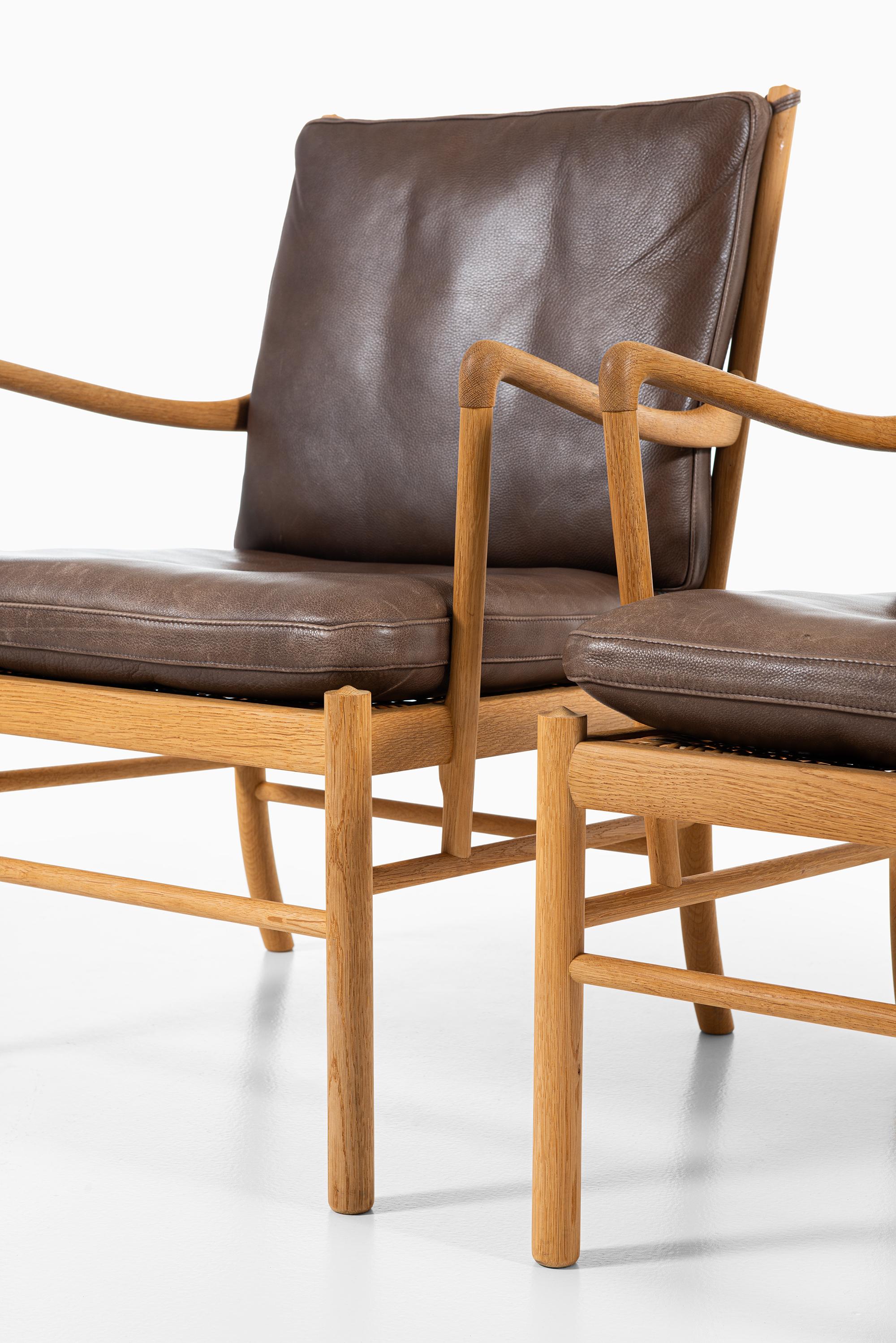 Ole Wanscher Colonial Easy Chairs by P. Jeppesen Møbelfabrik in Denmark 3