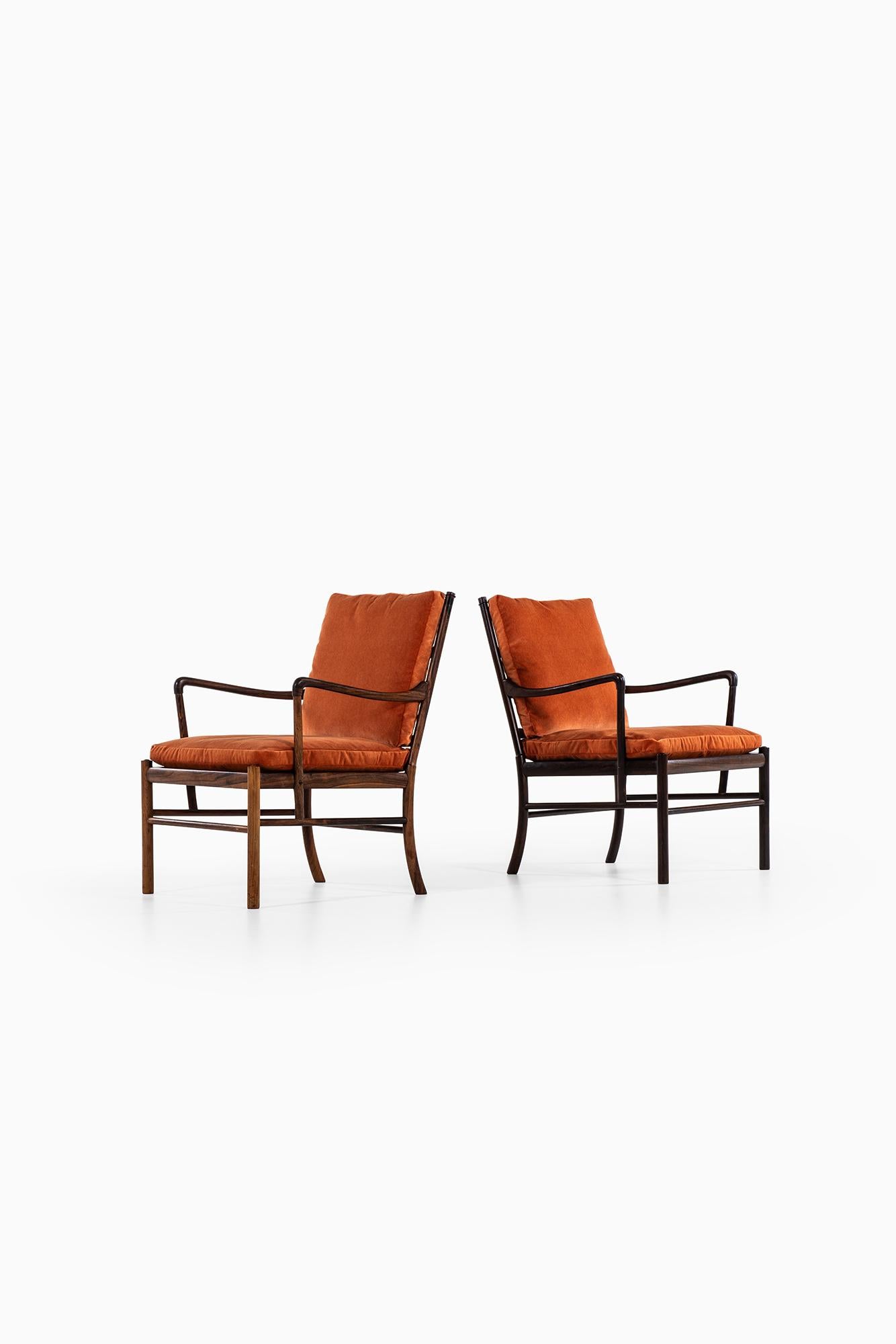 Danish Ole Wanscher Colonial Easy Chairs in Rosewood by P. Jeppesens Møbelfabrik