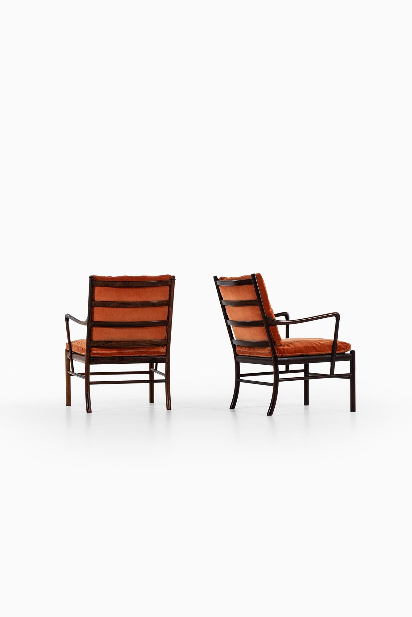 Mid-20th Century Ole Wanscher Colonial Easy Chairs in Rosewood by P. Jeppesens Møbelfabrik