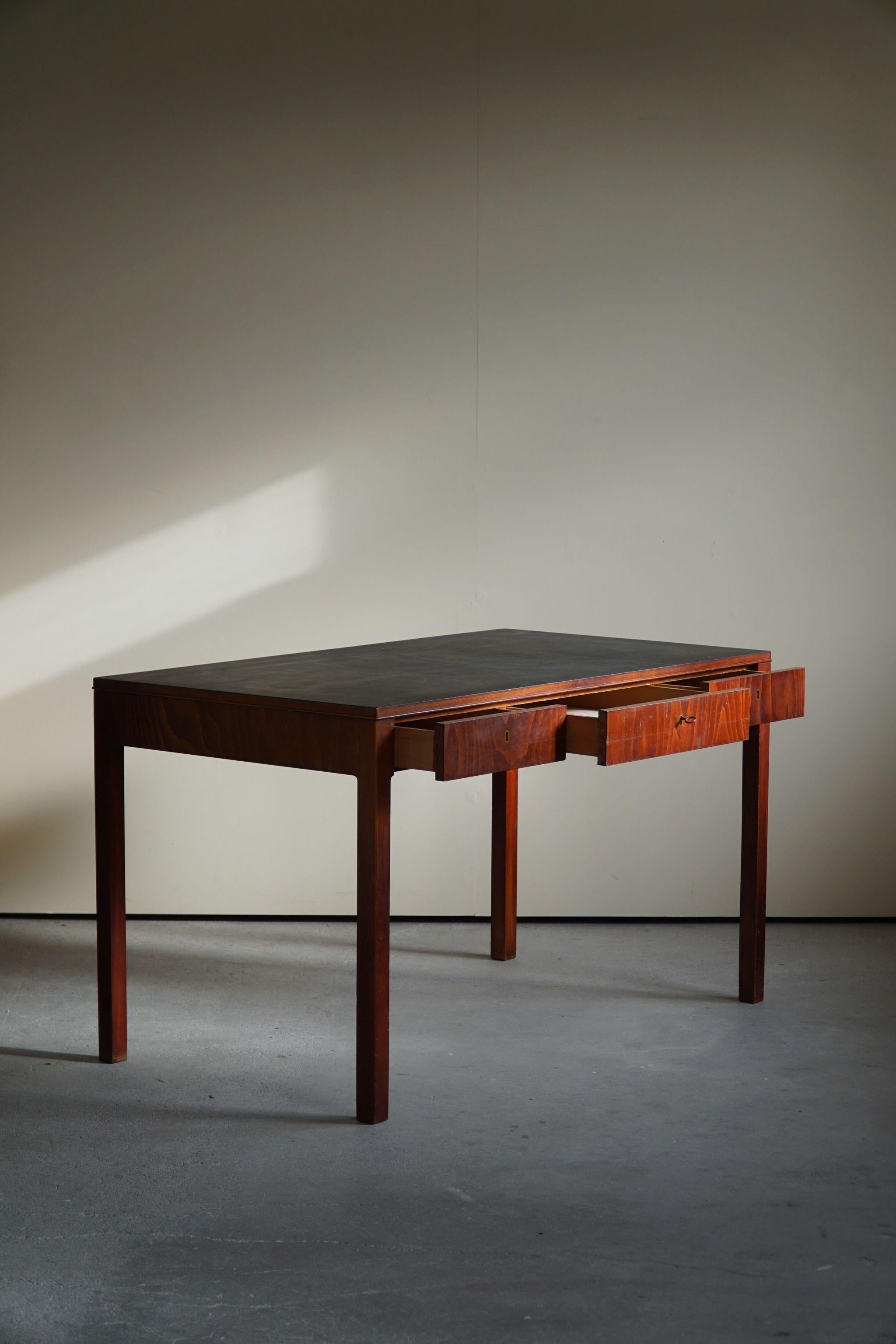 20th Century Ole Wanscher, Danish Freestanding Desk Made by Fritz Hansen, 