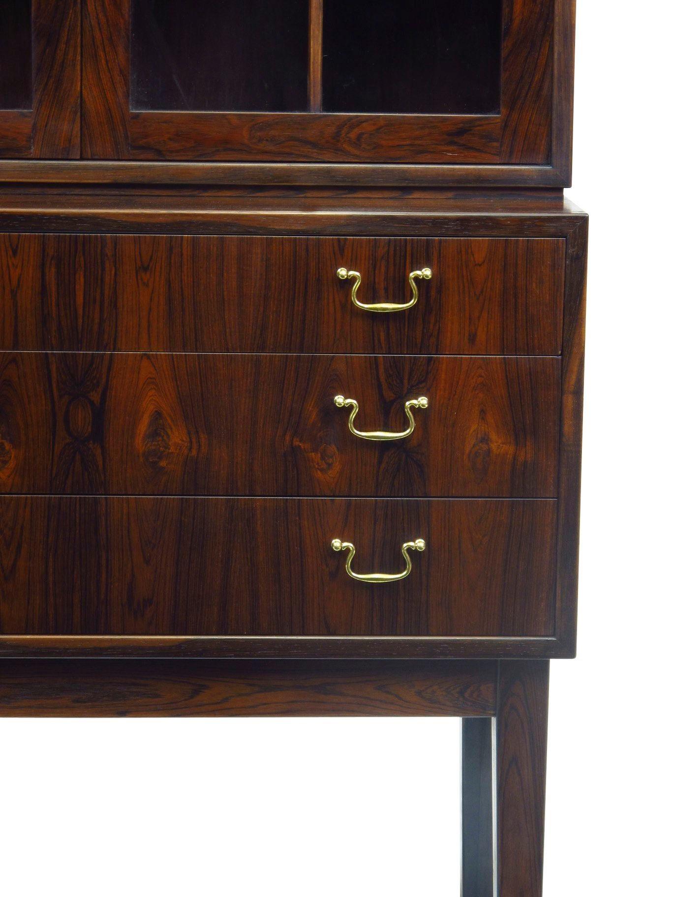 Scandinavian Modern Ole Wanscher Danish Rosewood Curio Cabinet