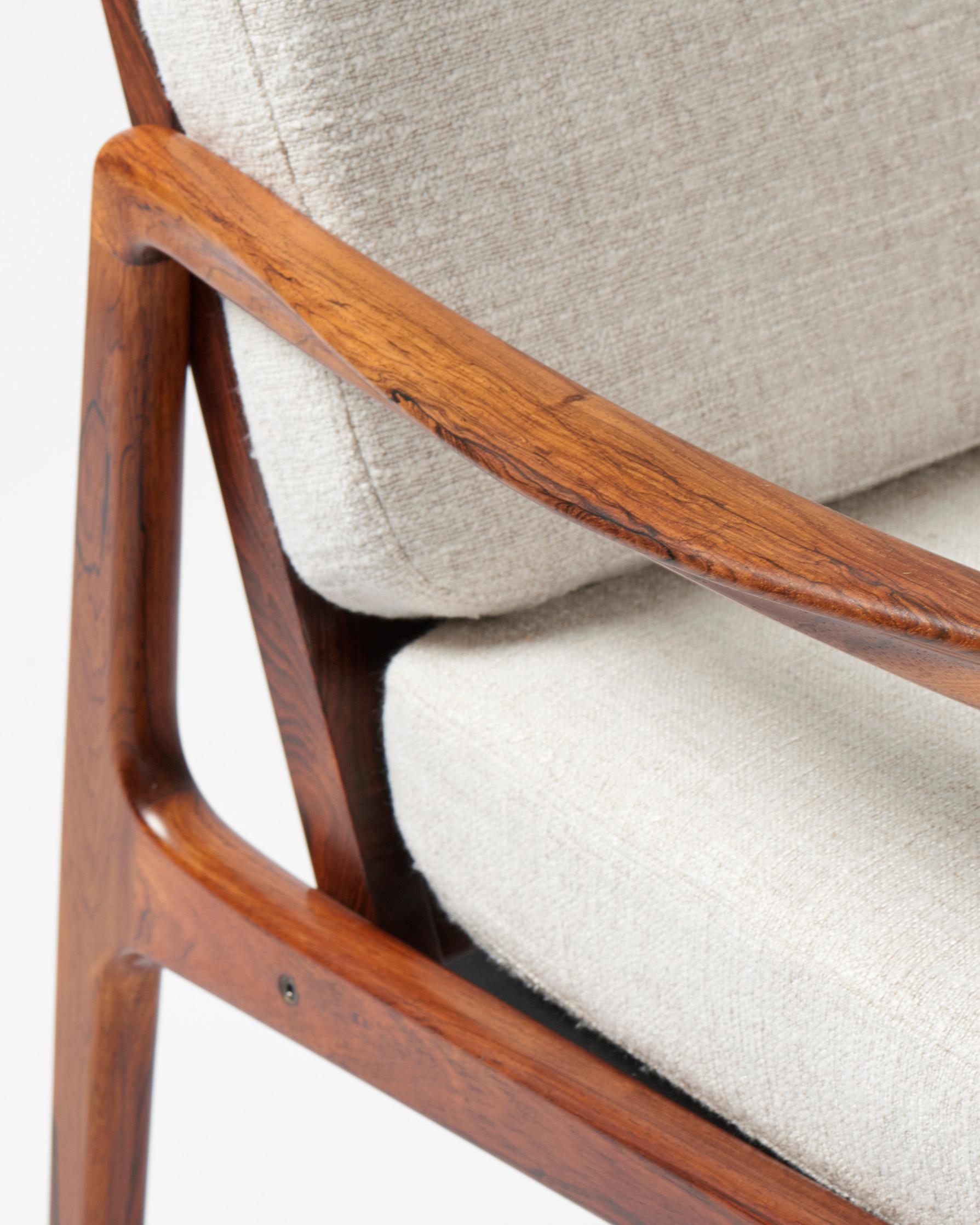Ole Wanscher Danish Rosewood & Fabric Lounge Chairs, 1960s For Sale 5
