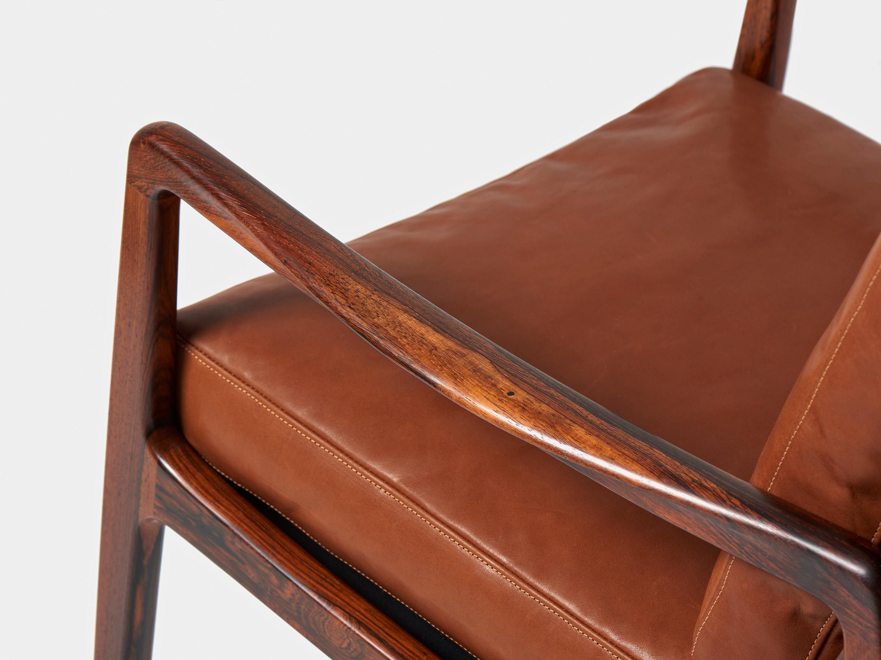 Ole Wanscher Danish Rosewood & Leather Lounge Chairs, 1960s For Sale 3