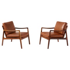 Ole Wanscher Danish Rosewood & Leather Lounge Chairs, 1960s