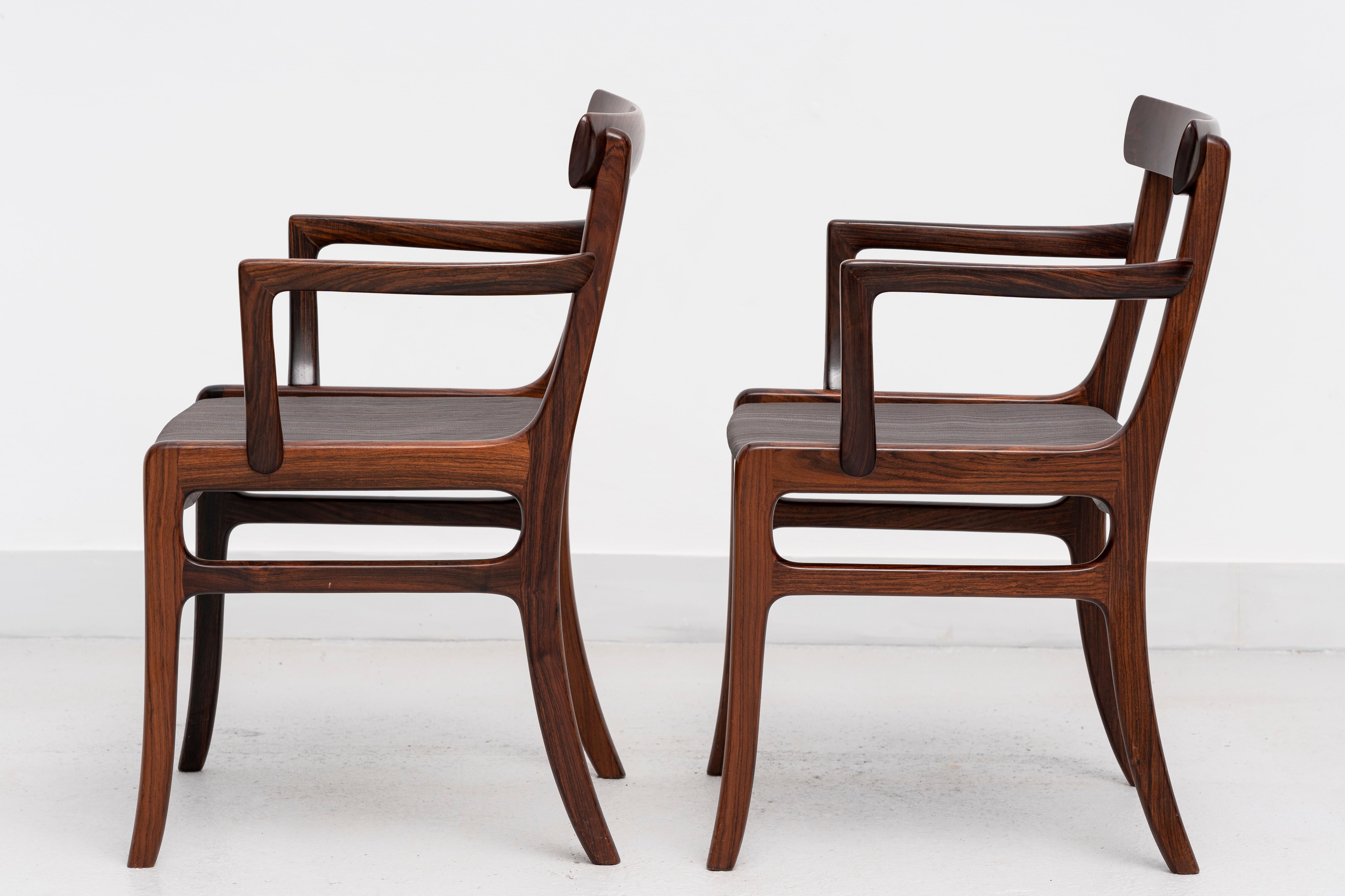 Danish OLE WANSCHER (Denmark, 1903-1985) 8 chairs, model Rungstedlund, c. 1970. For Sale