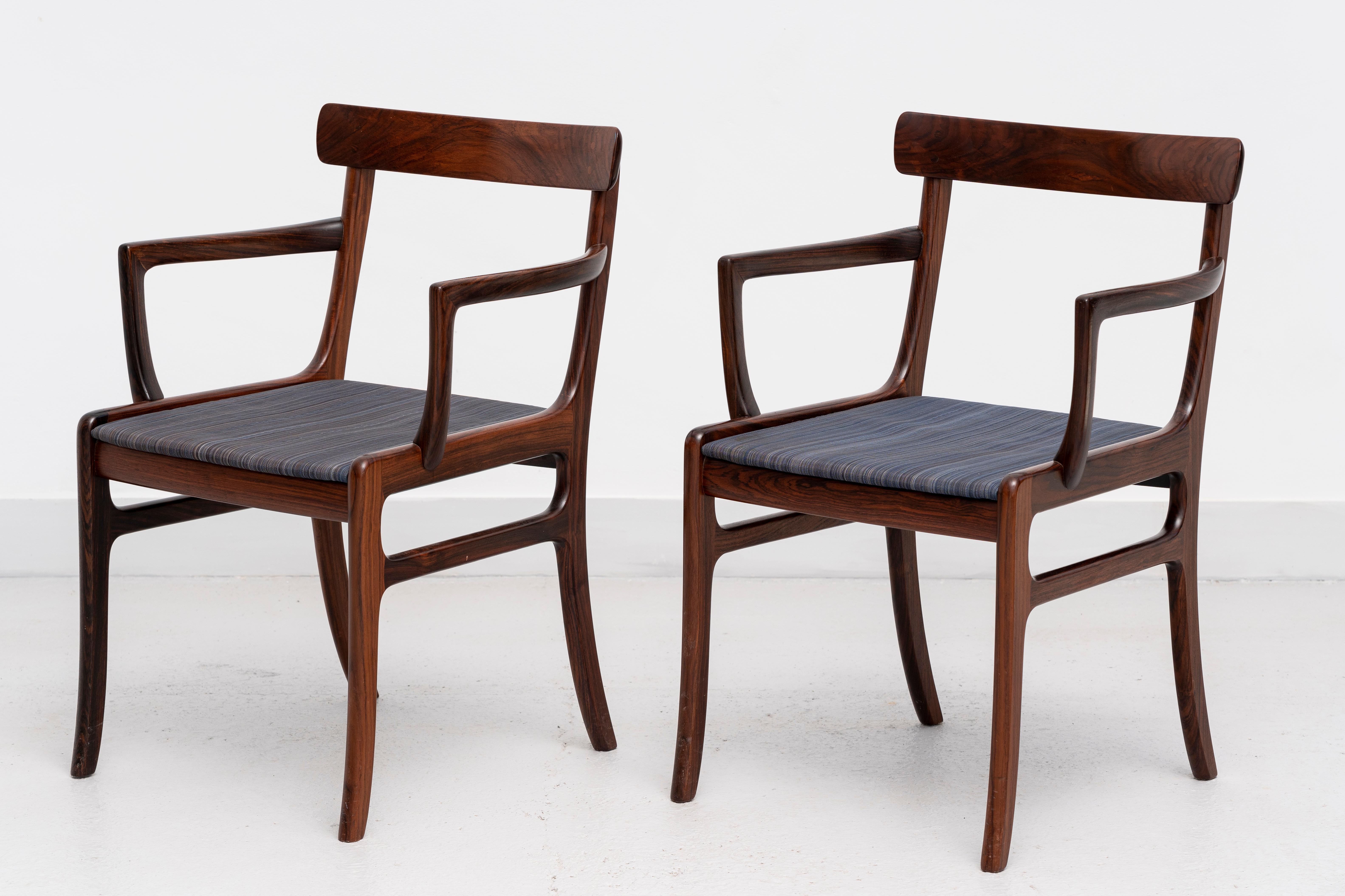 OLE WANSCHER (Denmark, 1903-1985) 8 chairs, model Rungstedlund, c. 1970. In Fair Condition For Sale In MADRID, ES
