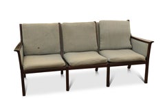 Ole Wanscher Designed Scandinavian Modern Upholstered Three Seater Sofa 1950's