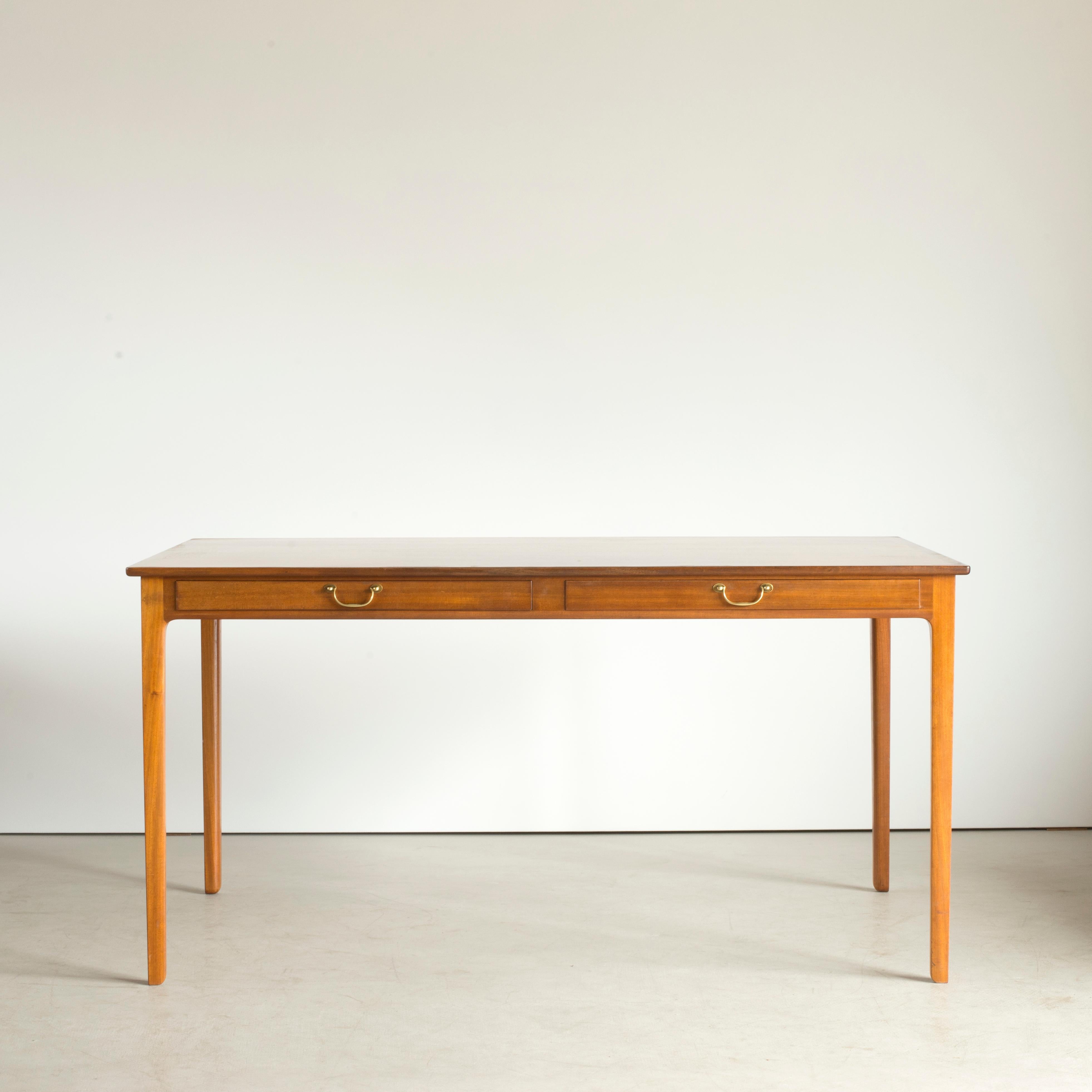 Lacquered Ole Wanscher Desk in Mahogany for A. J. Iversen