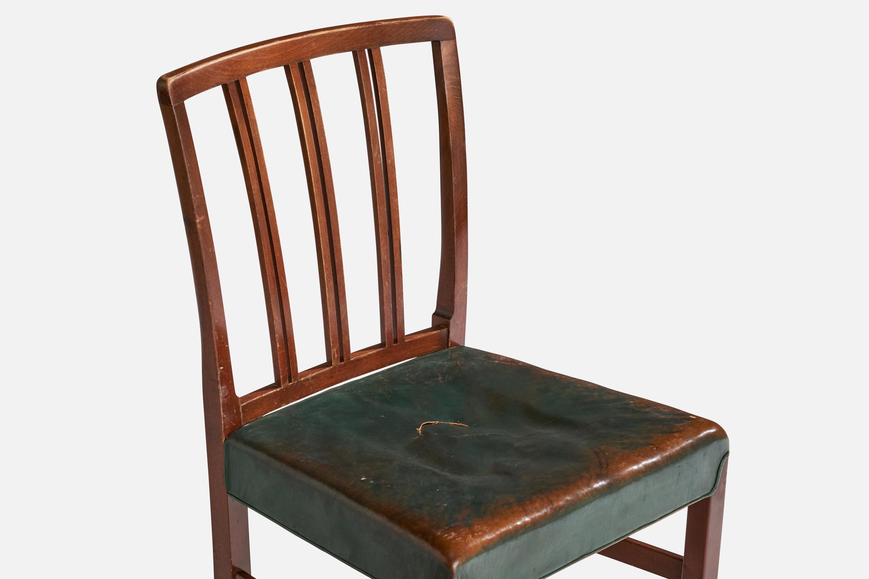 Ole Wanscher, Sedie da pranzo, Beeche, Pelle, Danimarca, 1942 in vendita 4
