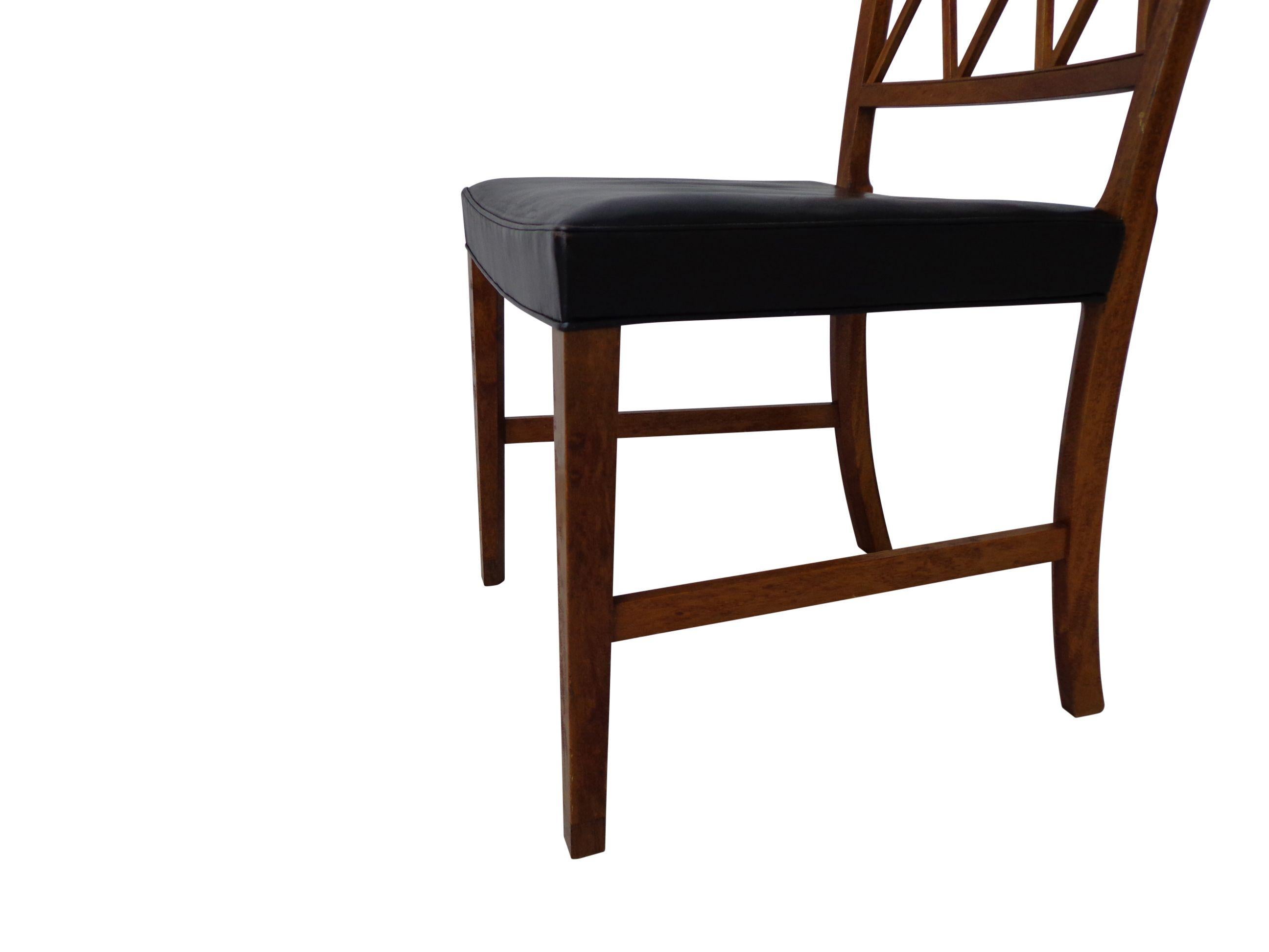 Ole Wanscher Dining Chairs by Cabinetmaker A.J Iversen in Denmark 1940s For Sale 4