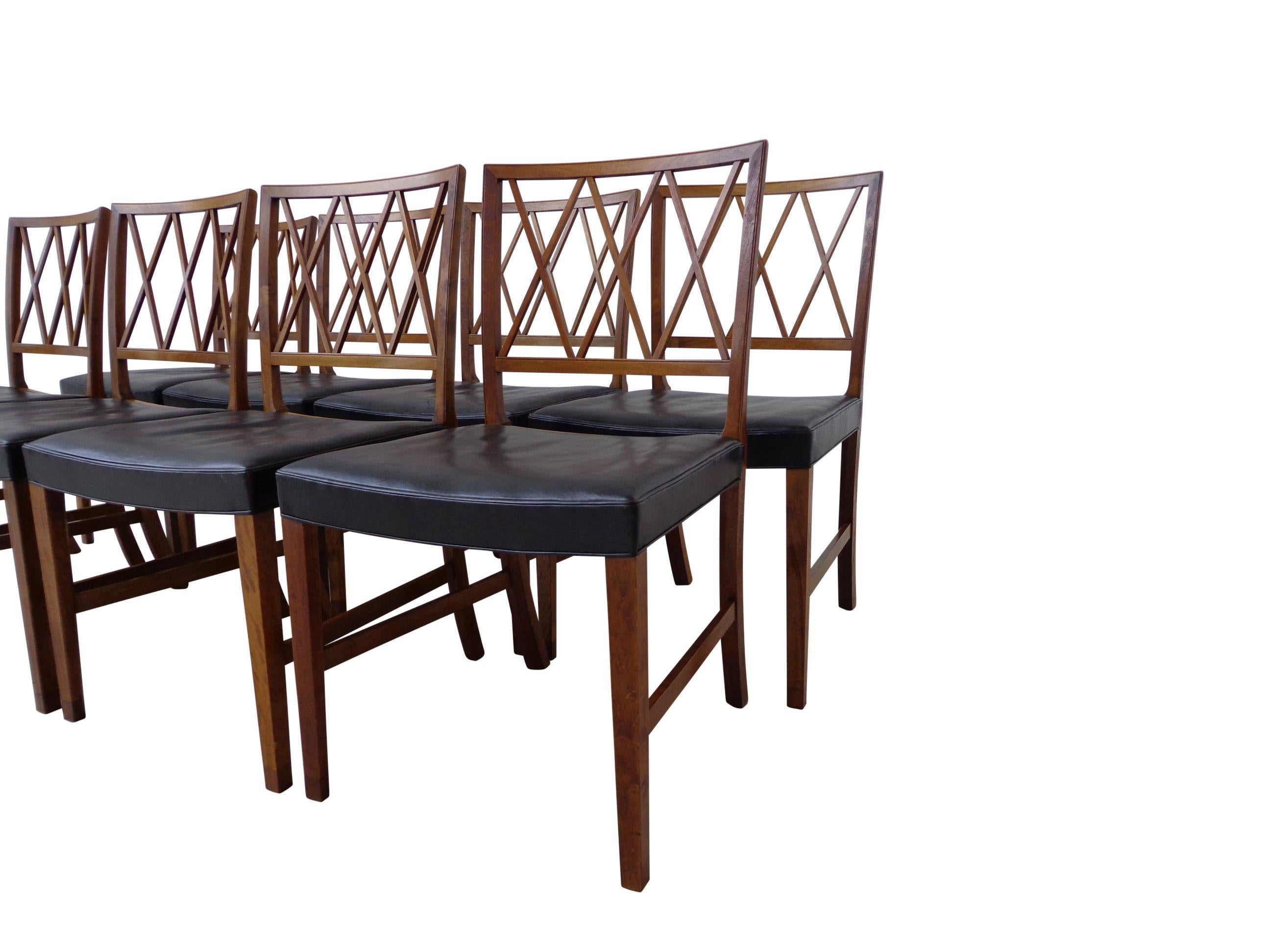 Mid-20th Century Ole Wanscher Dining Chairs by Cabinetmaker A.J Iversen in Denmark 1940s For Sale