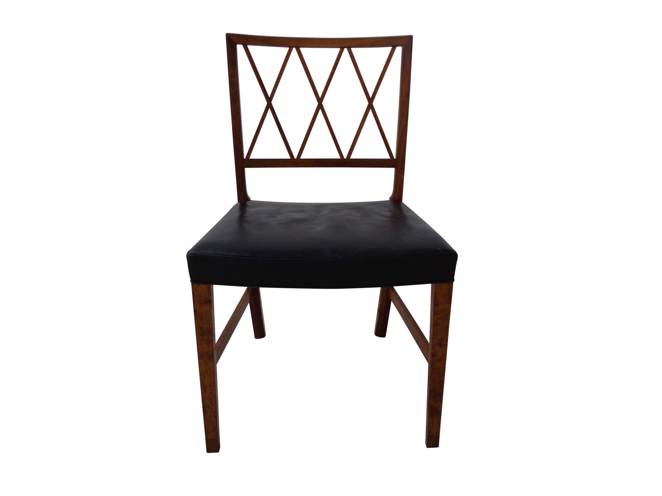 Ole Wanscher Dining Chairs by Cabinetmaker A.J Iversen in Denmark 1940s For Sale 2