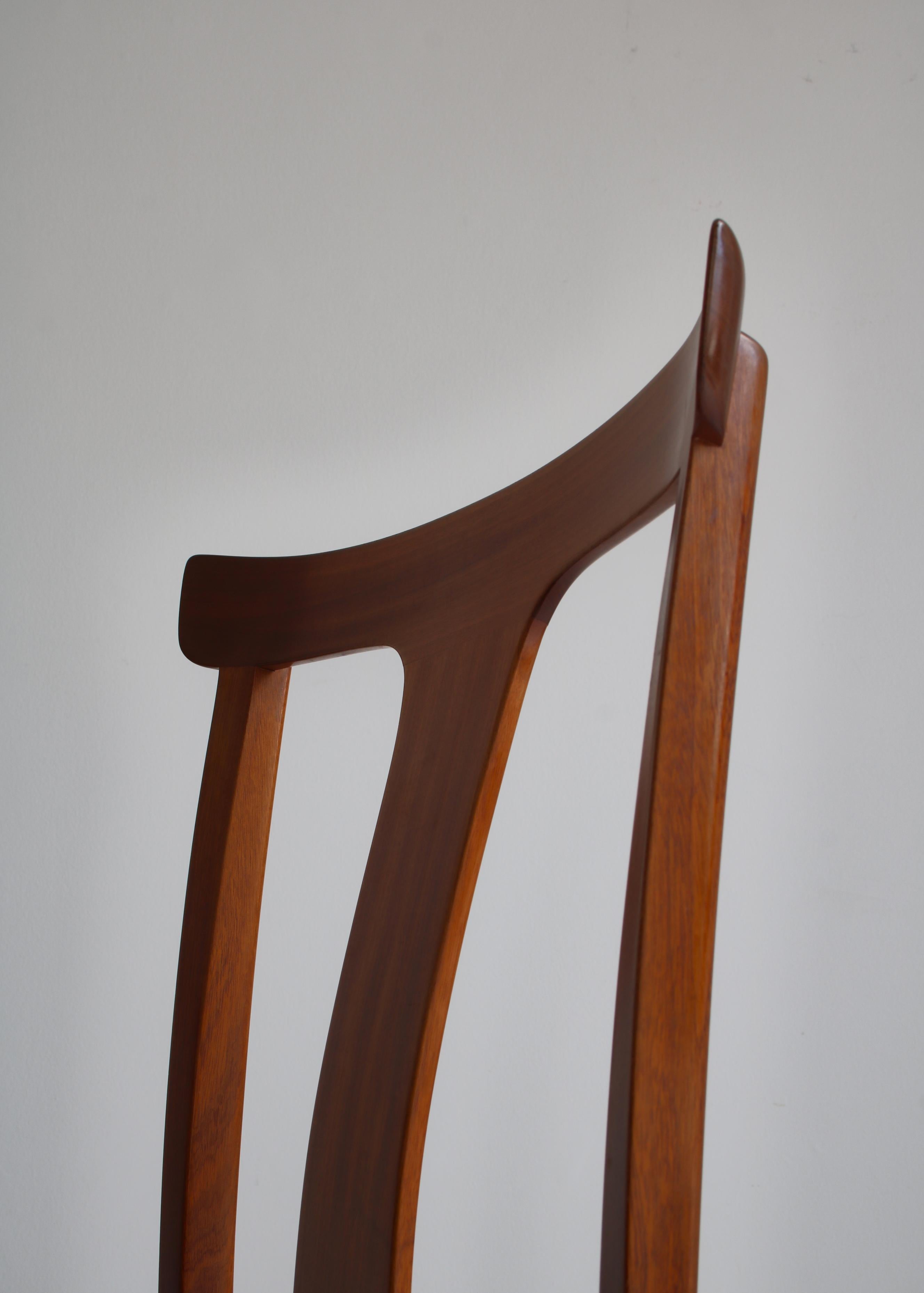 Ole Wanscher Dining Chairs in Mahogany and Horsehair Made by A.J. Iversen, 1960s For Sale 12