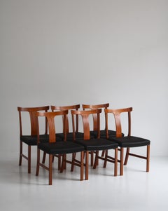 Ole Wanscher Dining Chairs in Mahogany and Horsehair Made by A.J. Iversen, 1960s
