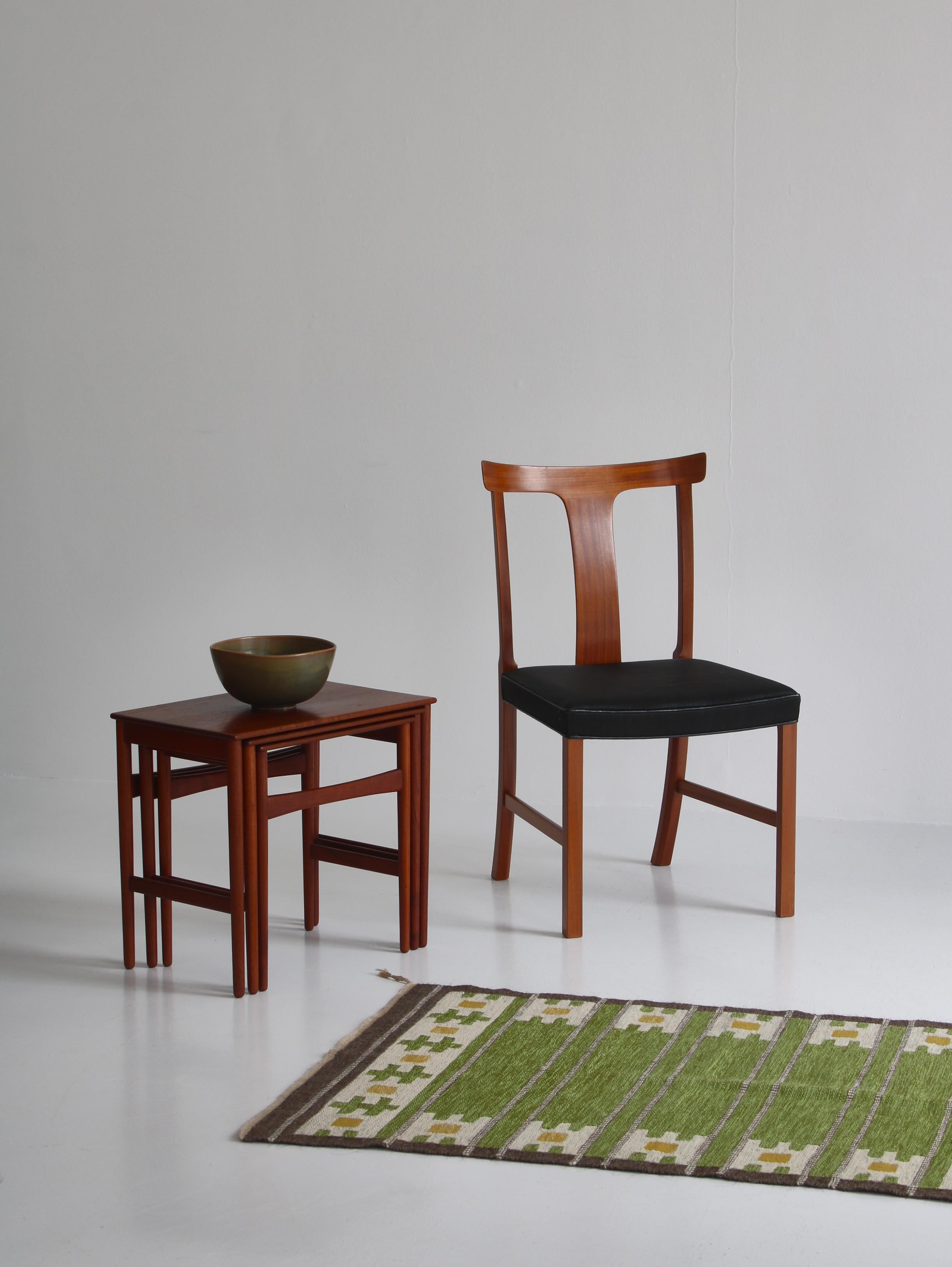Ole Wanscher Dining Chairs in Mahogany and Horsehair Made by A.J. Iversen, 1960s For Sale 14