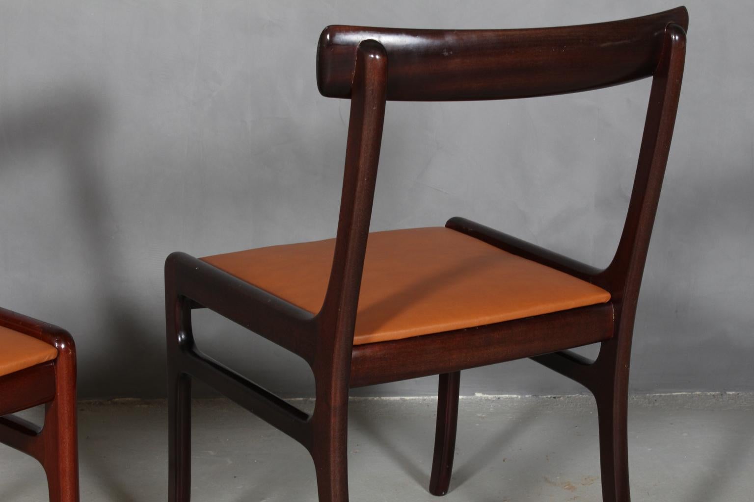Ole Wanscher Eight Dining Chairs, Model PJ112 Semi Aniline Leather, Rungstedlund 1
