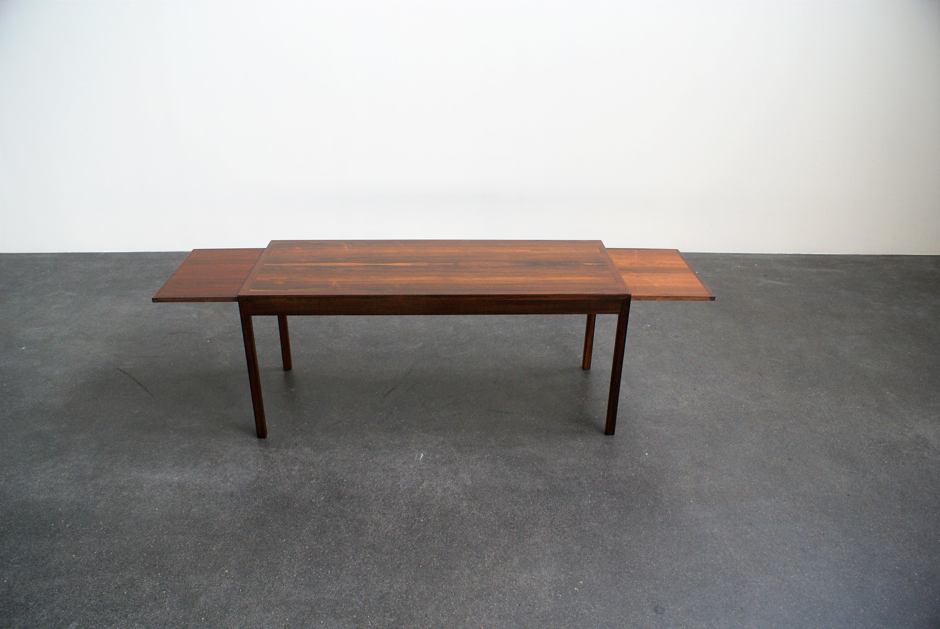 Ole Wanscher Extendable Low Table in Brazilian Rosewood for A. J. Iversen, 1950s For Sale 3