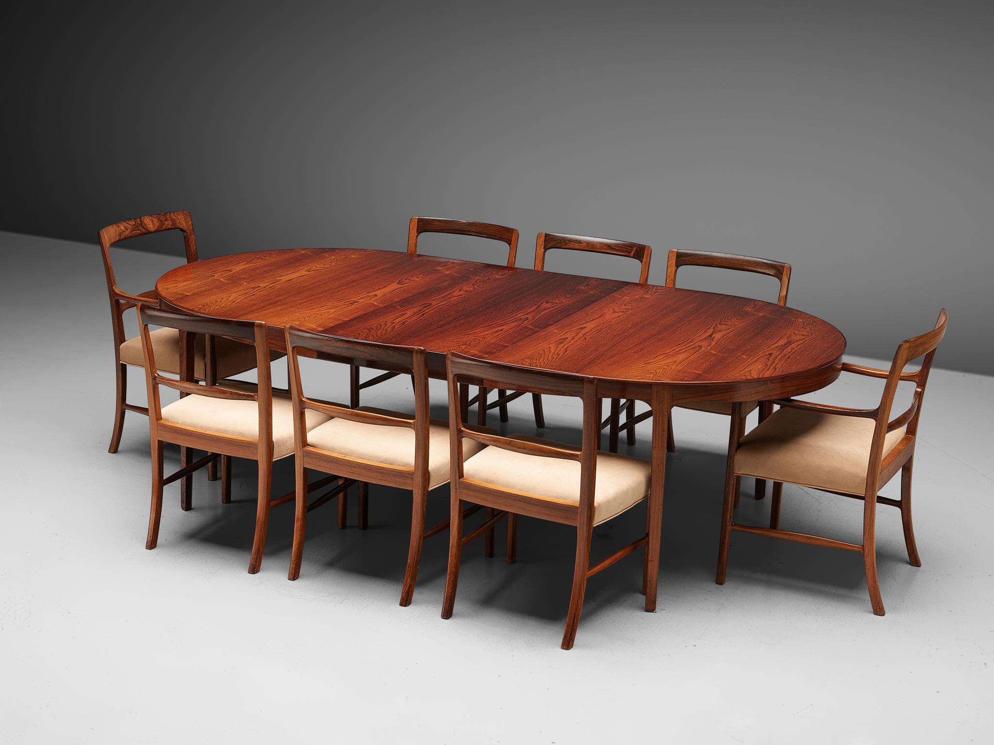Ole Wanscher Extendable Oval Dining Table in Rosewood 4