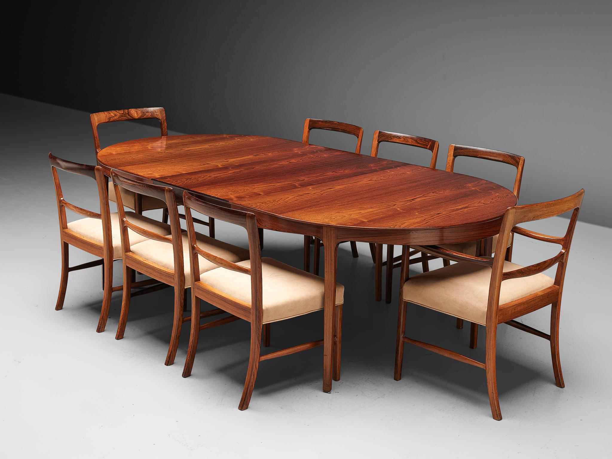 Ole Wanscher Extendable Oval Dining Table in Rosewood 5