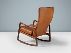 Ole Wanscher FD-160 Rosewood & Leather Rocking Chair, 1960s