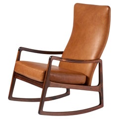 Ole Wanscher FD-160 Rosewood & Leather Rocking Chair, 1960s