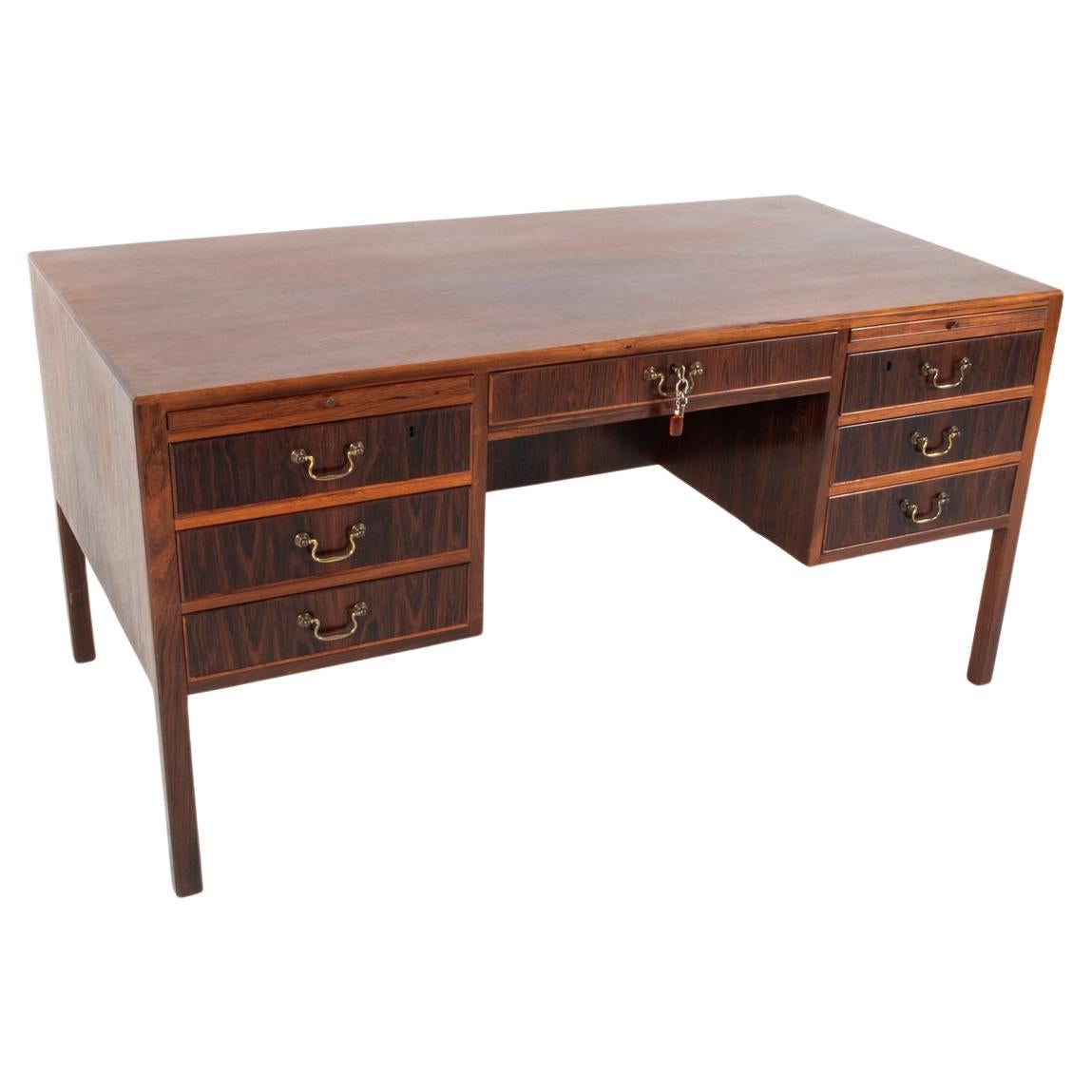 Ole Wanscher for AJ Iversen Rosewood Writing Desk, C.1950's