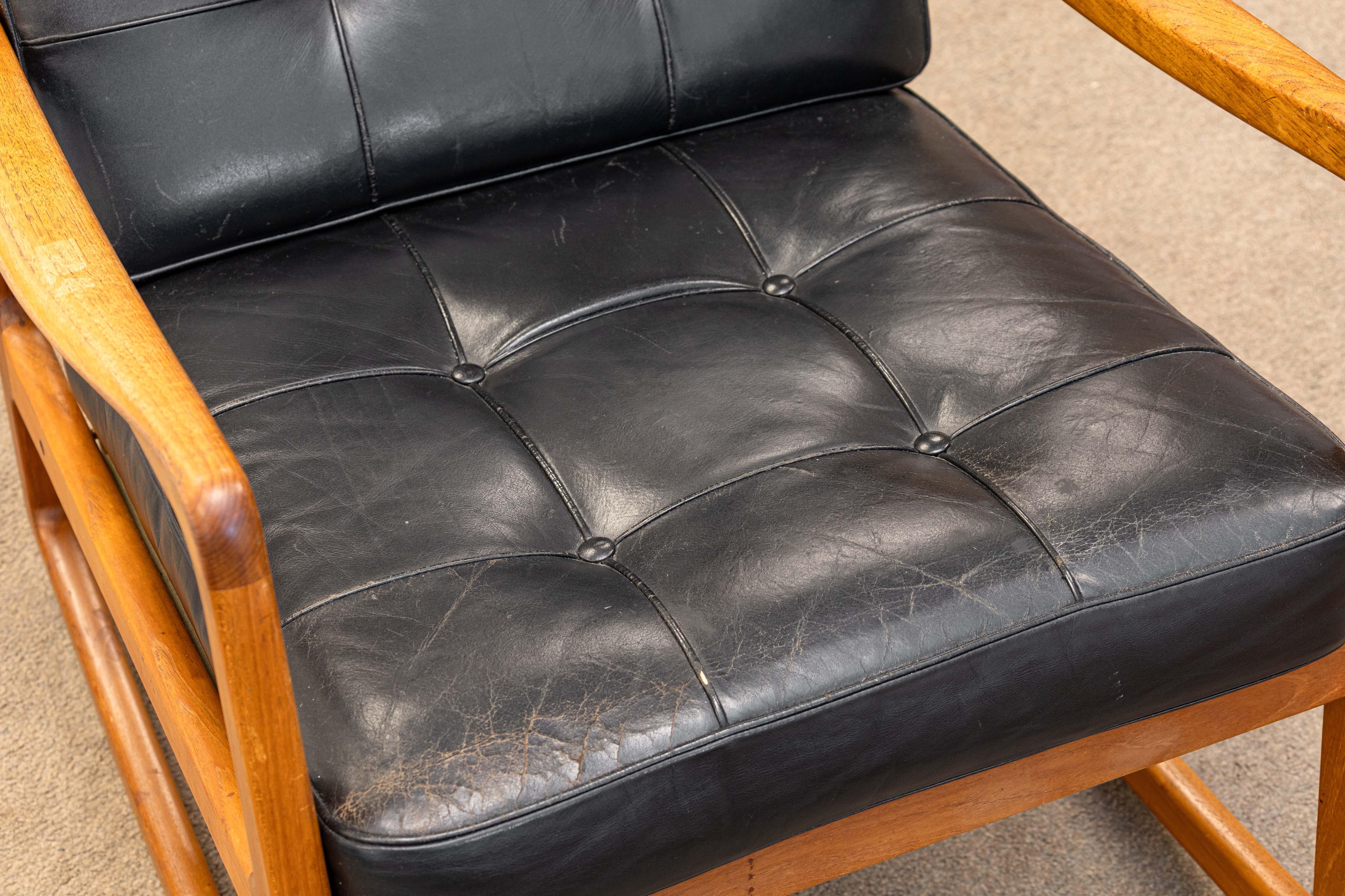 Mid-Century Modern Ole Wanscher pour France & Sons Chaise à bascule danoise en teck moderne du milieu du siècle dernier en vente