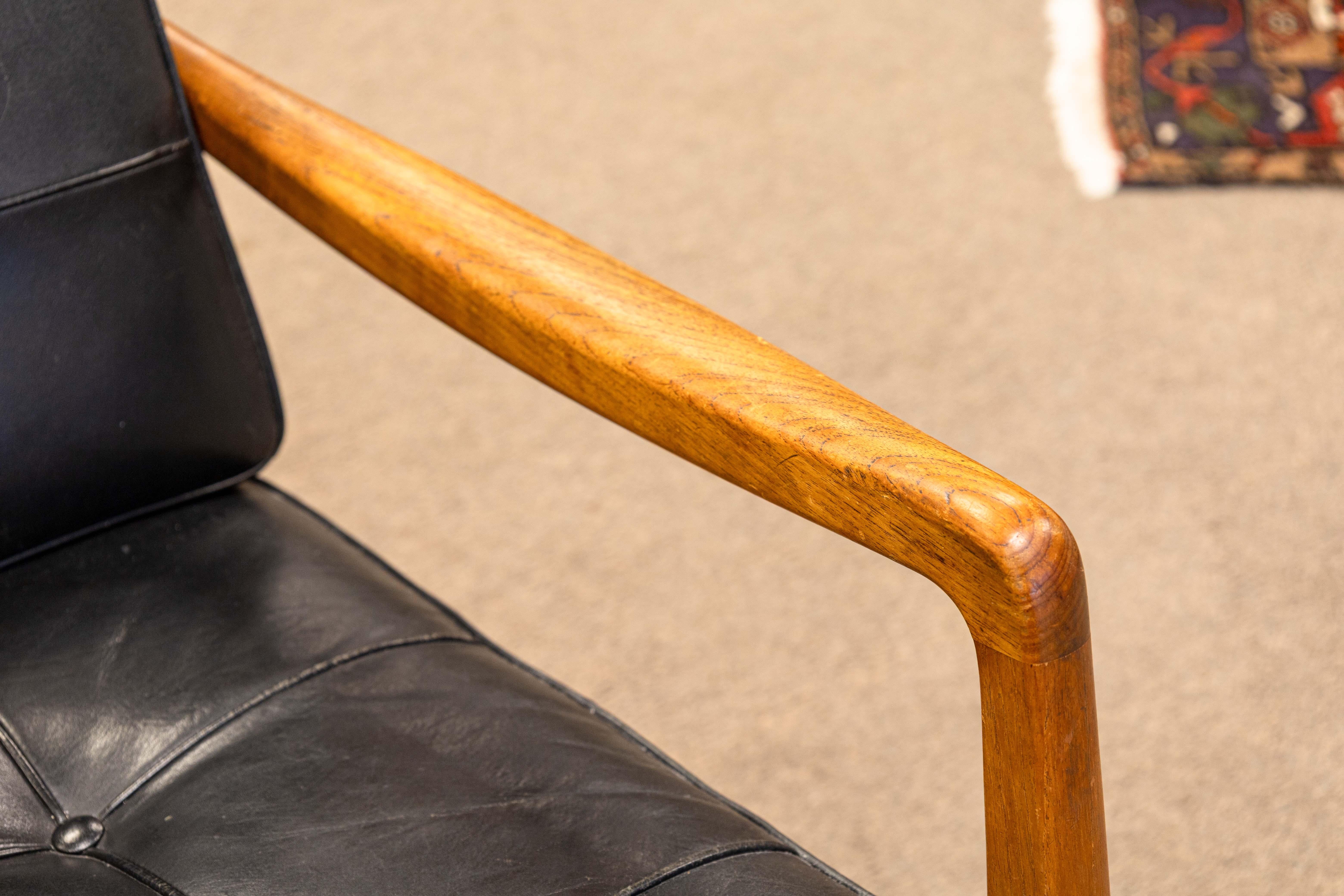 Danois Ole Wanscher pour France & Sons Chaise à bascule danoise en teck moderne du milieu du siècle dernier en vente