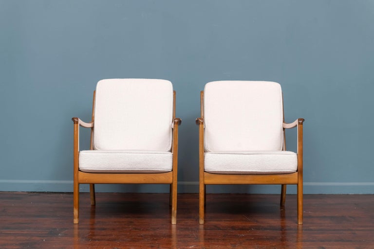 Scandinavian Modern Ole Wanscher for France and Daverkosen Lounge Chairs For Sale