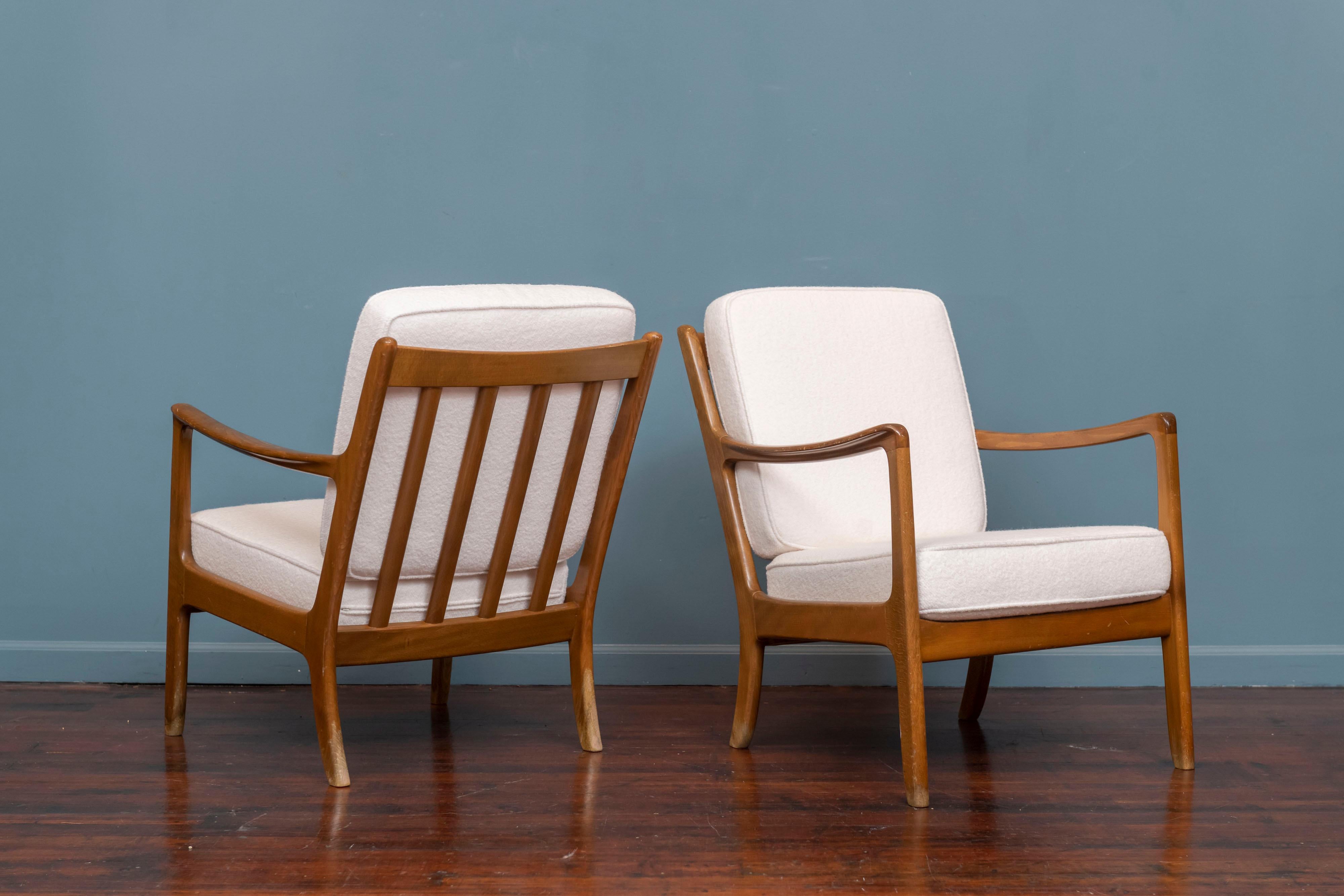 Upholstery Ole Wanscher for France and Daverkosen Lounge Chairs