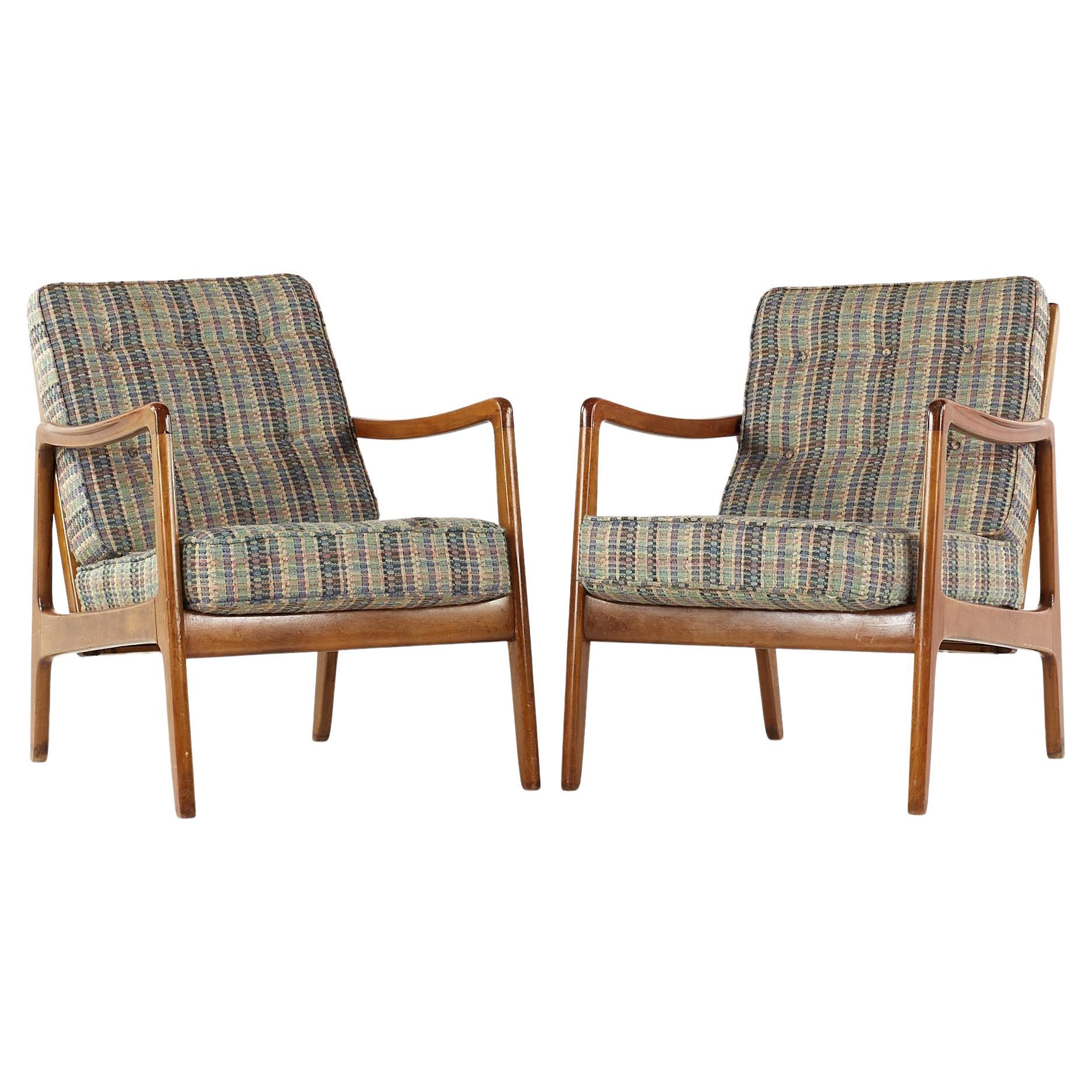 SOLD 08/04/23 Ole Wanscher for France and Son MCM Teak Lounge Chairs - Pair