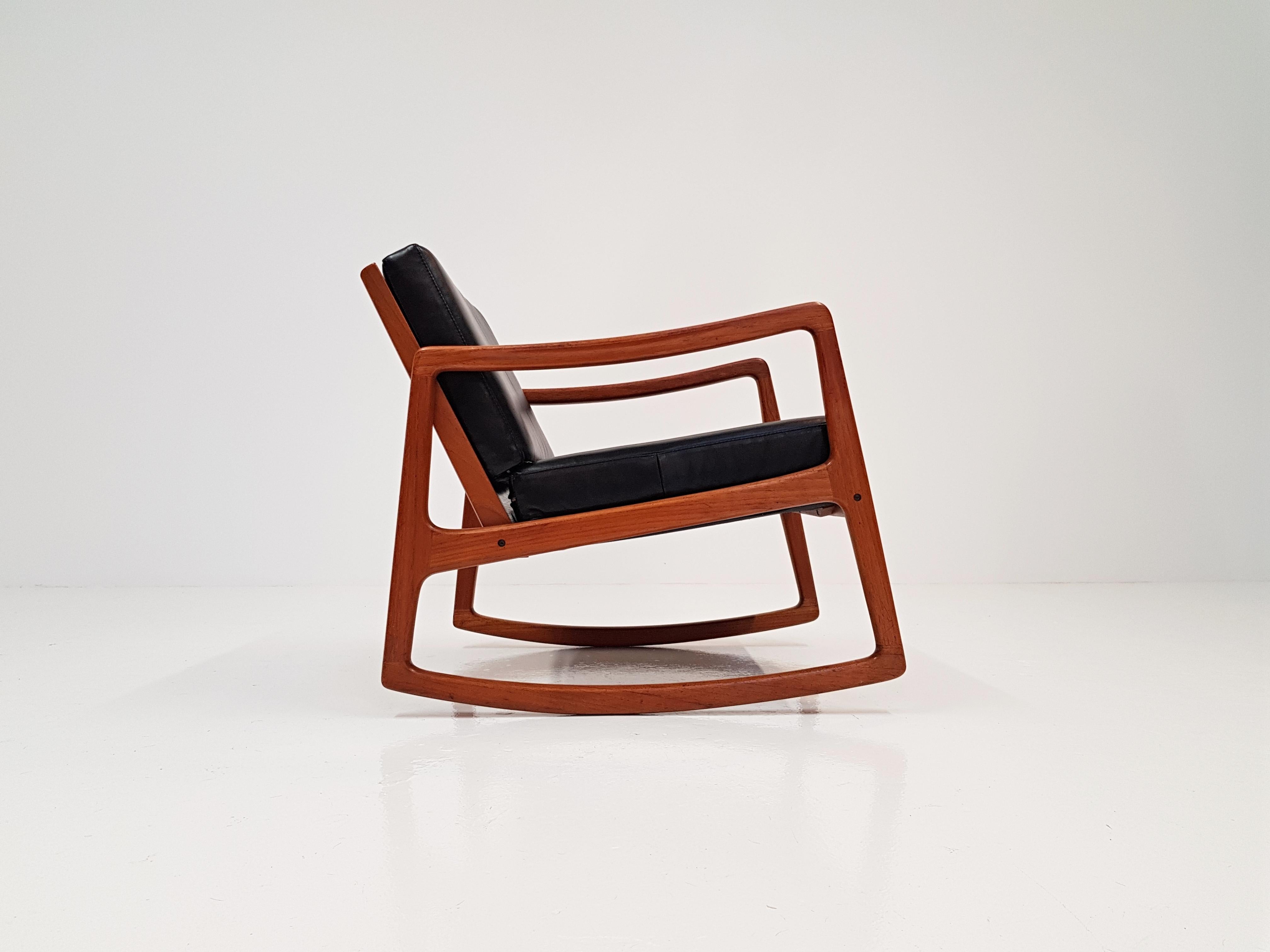 Mid-Century Modern Ole Wanscher for France & Son Model 120 Teak Rocking Chair for France & Son