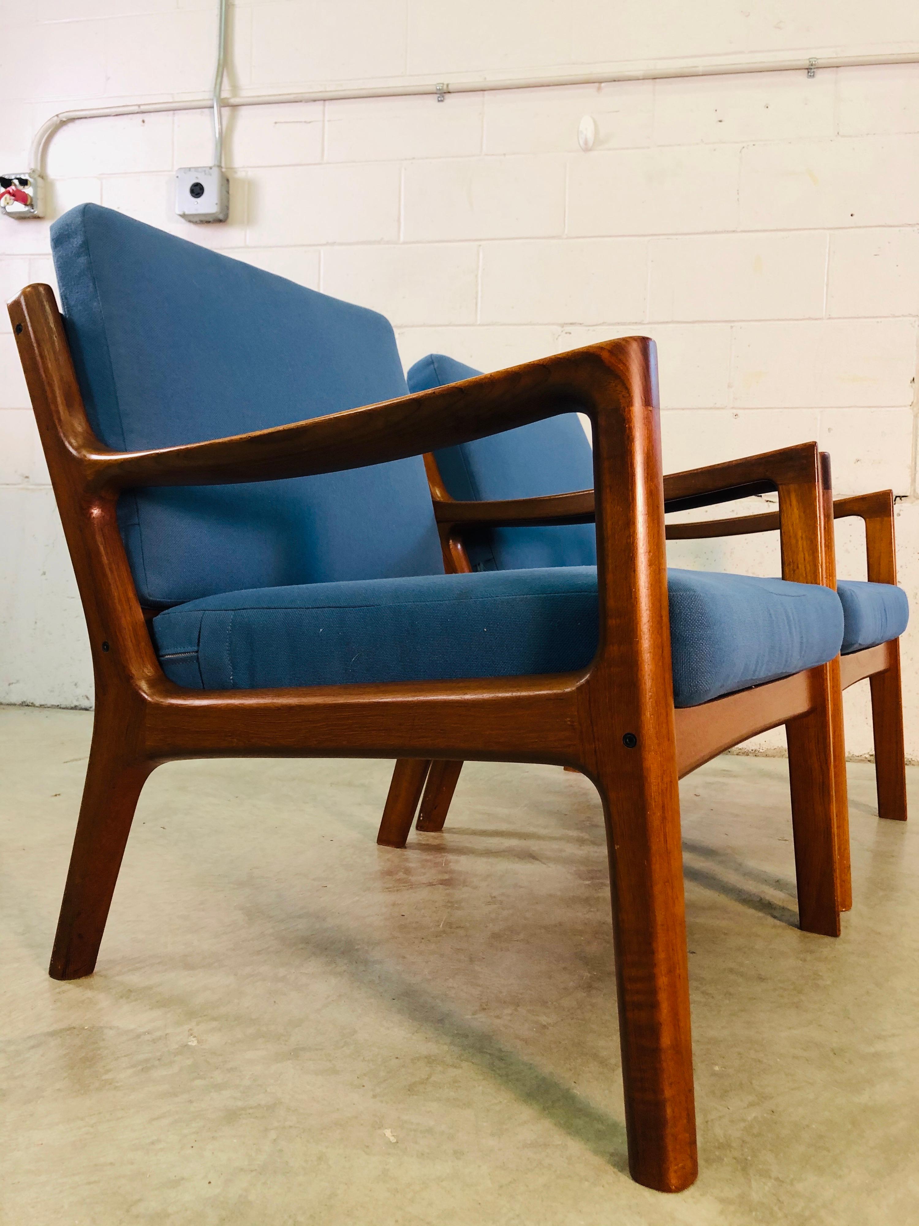 Ole Wanscher for France & Sons Denmark Senator Easy Chairs, Pair For Sale 4