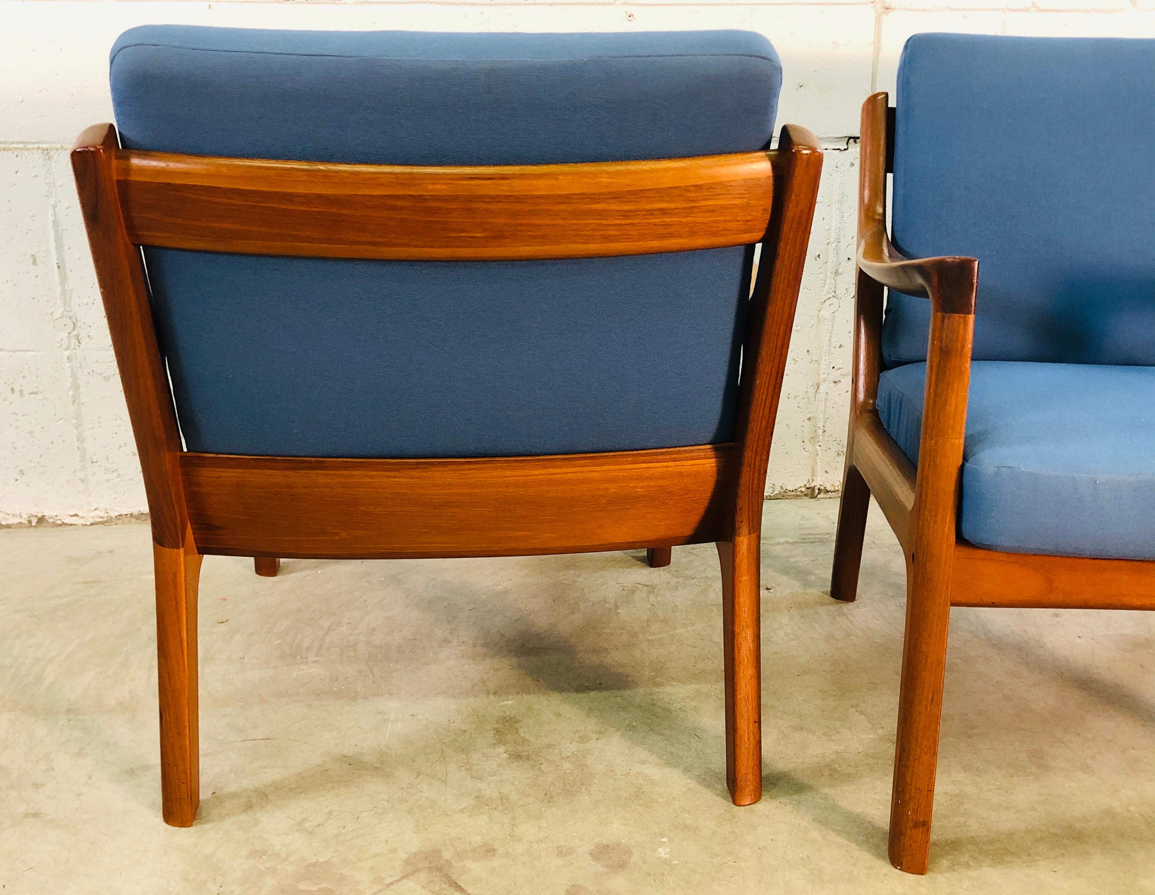 Danish Ole Wanscher for France & Sons Denmark Senator Easy Chairs, Pair For Sale