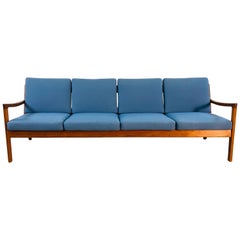 Ole Wanscher for France & Sons Denmark Teak 4-Seat Sofa