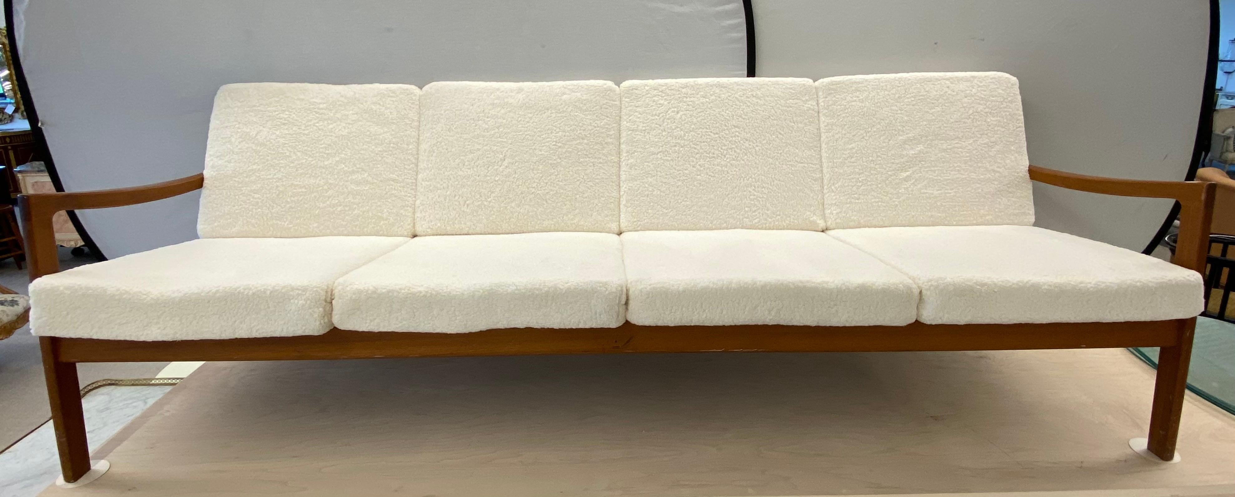 Ole Wanscher for John Stuart Danish Modern Sherpa Couch Sofa, Mid Century Modern 4